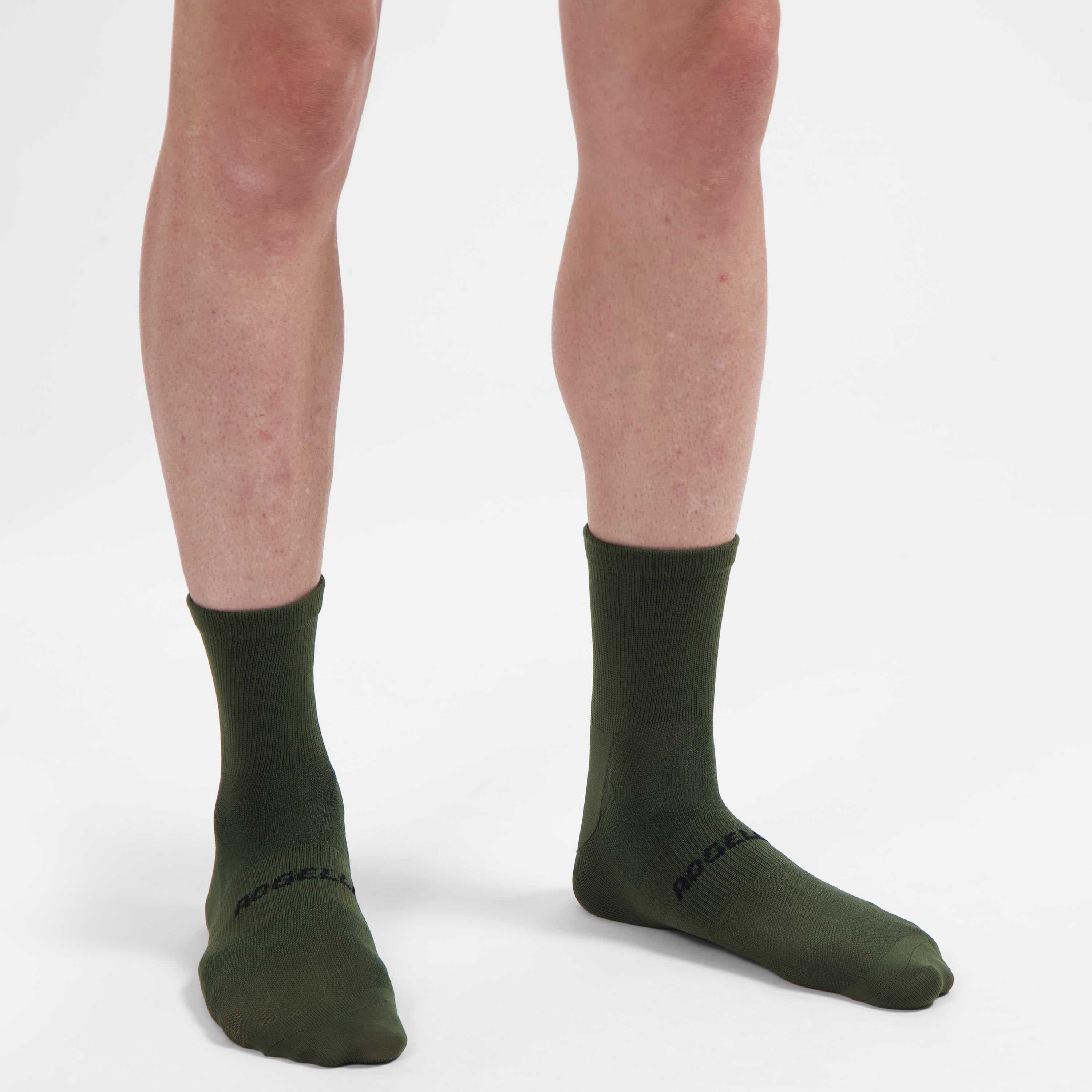 2-Pack Essential Fietssokken - Legergroen