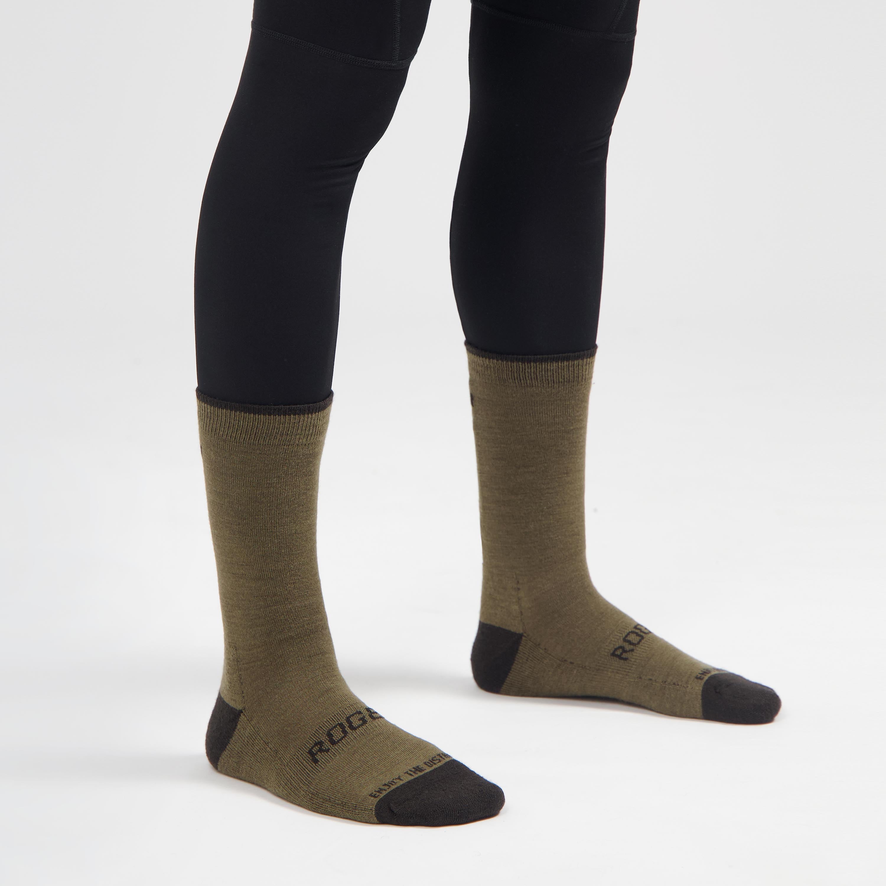 2 -Pack Merino Wool Winter Bicycle Socks - Bordeaux/Brown