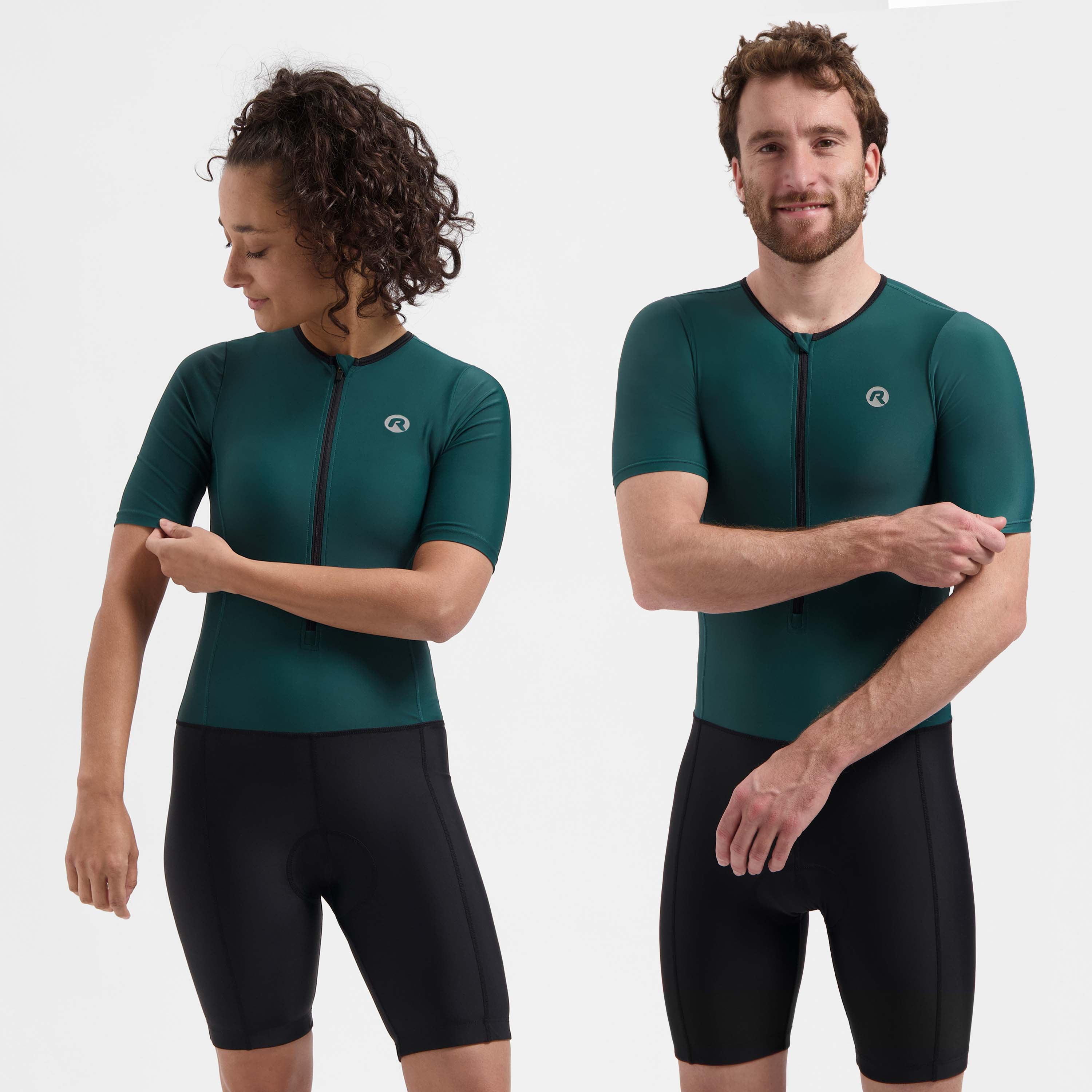 Florida triathlon pak korte mouw - Zwart/Donker Teal