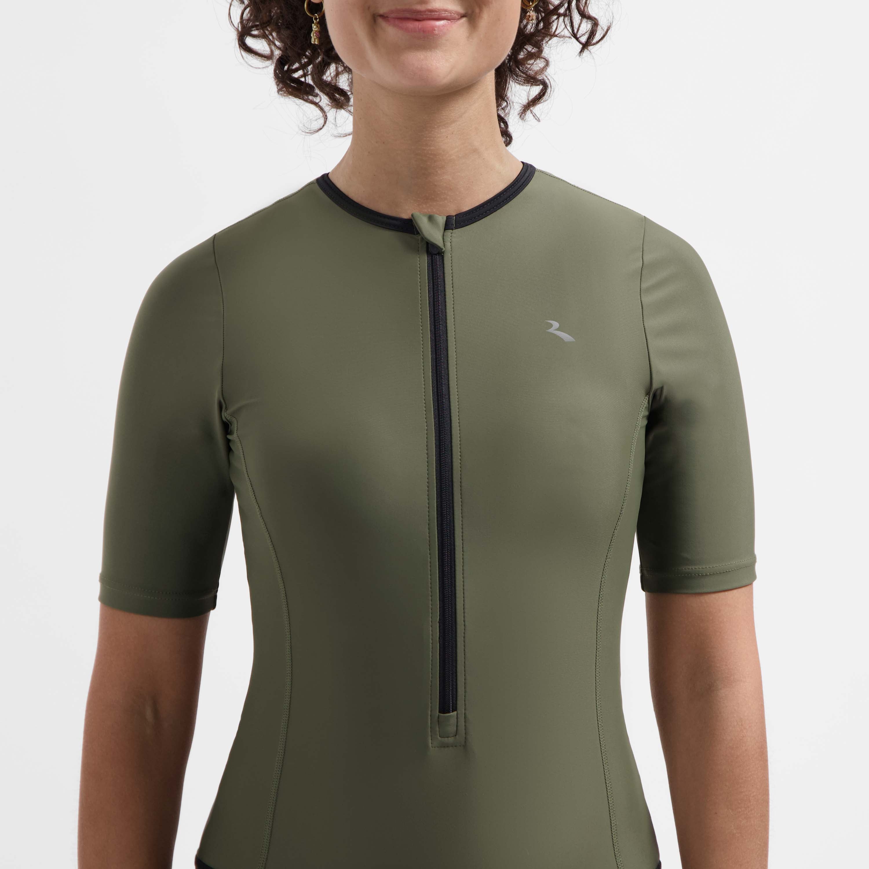 Florida Short Sleeve Triathlon Suit - Black/Army Green