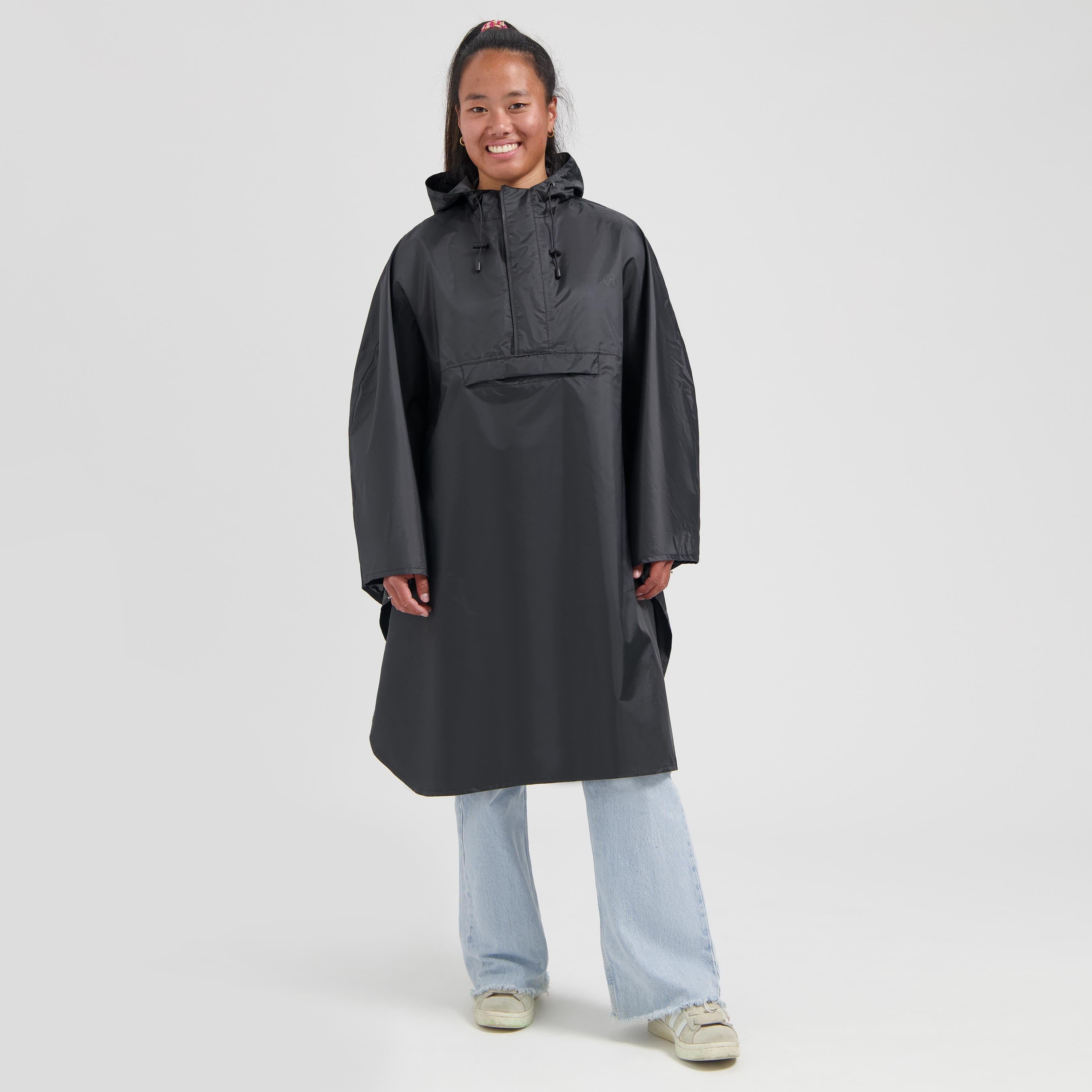 Commuter Core Regenponcho Unisex - Zwart