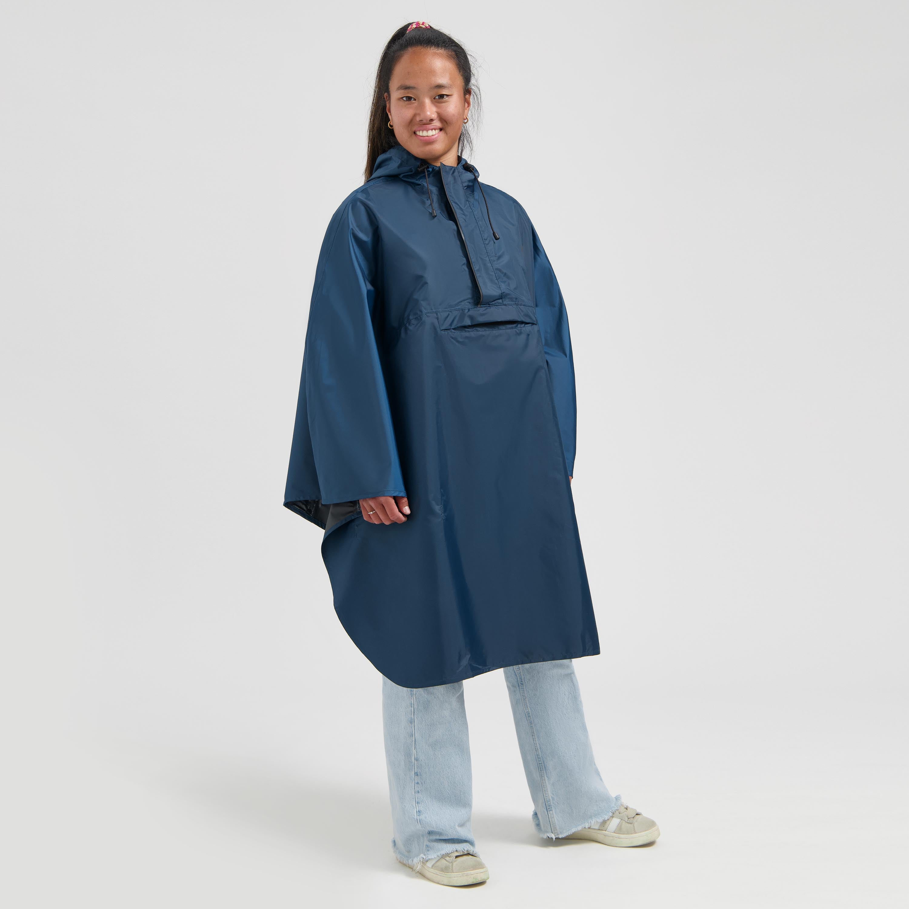 Commuter Core Regenponcho Unisex - Donkerblauw/Zwart