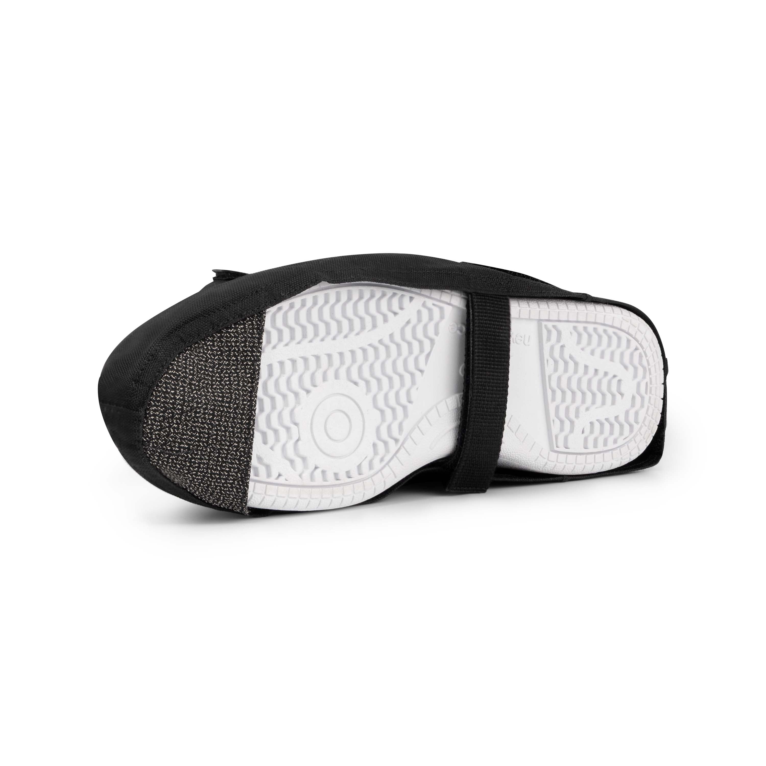 Detail van Rogelli Commuter Core overschoen unisex zwart onderkant.