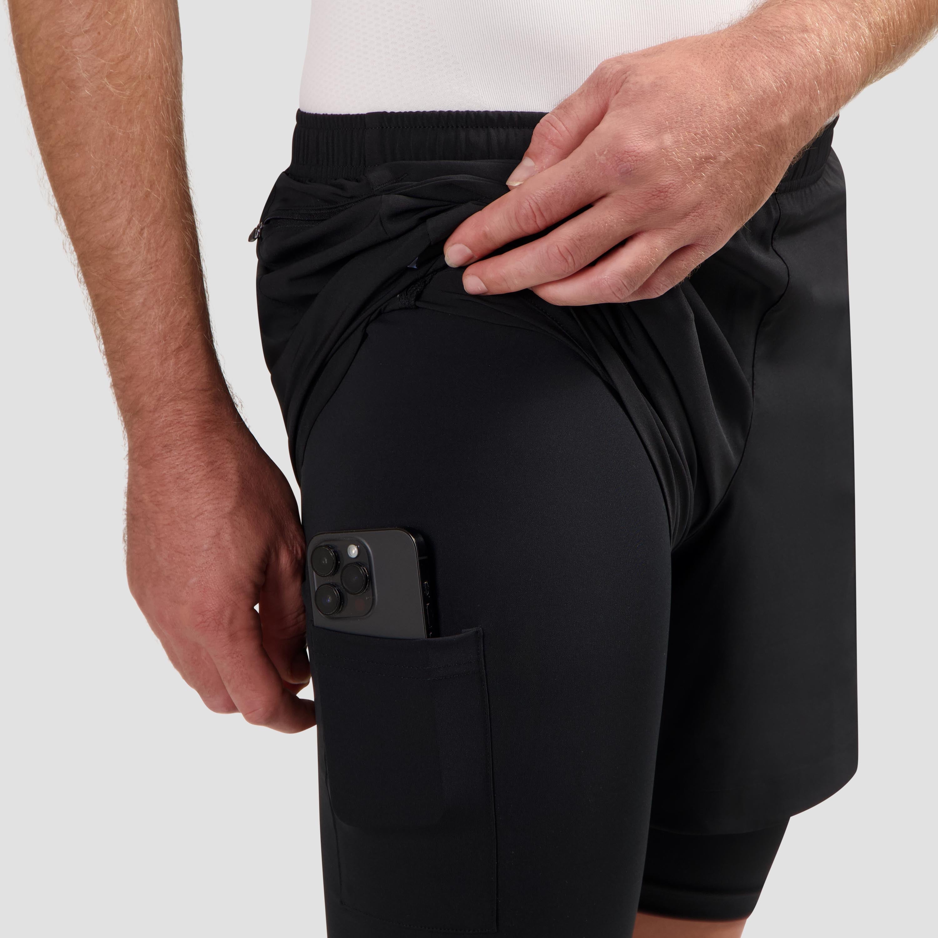 Essential 2-in-1 running shorts Men - Black