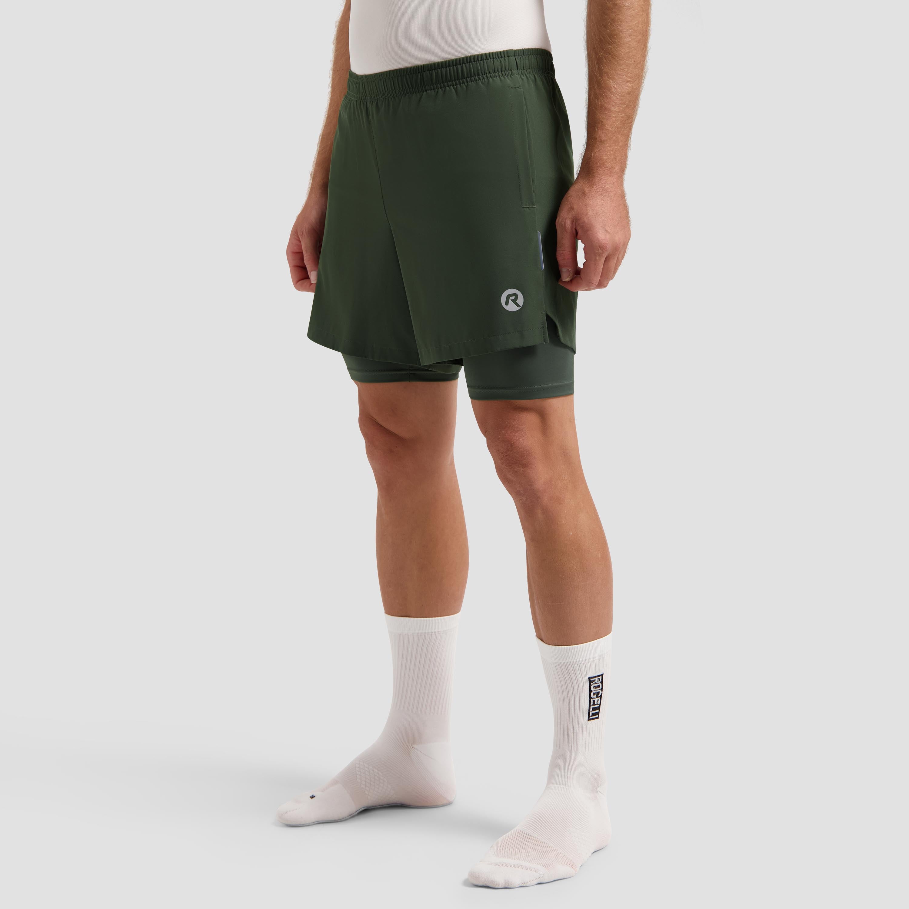Essential 2-in-1 running shorts Men - Army green