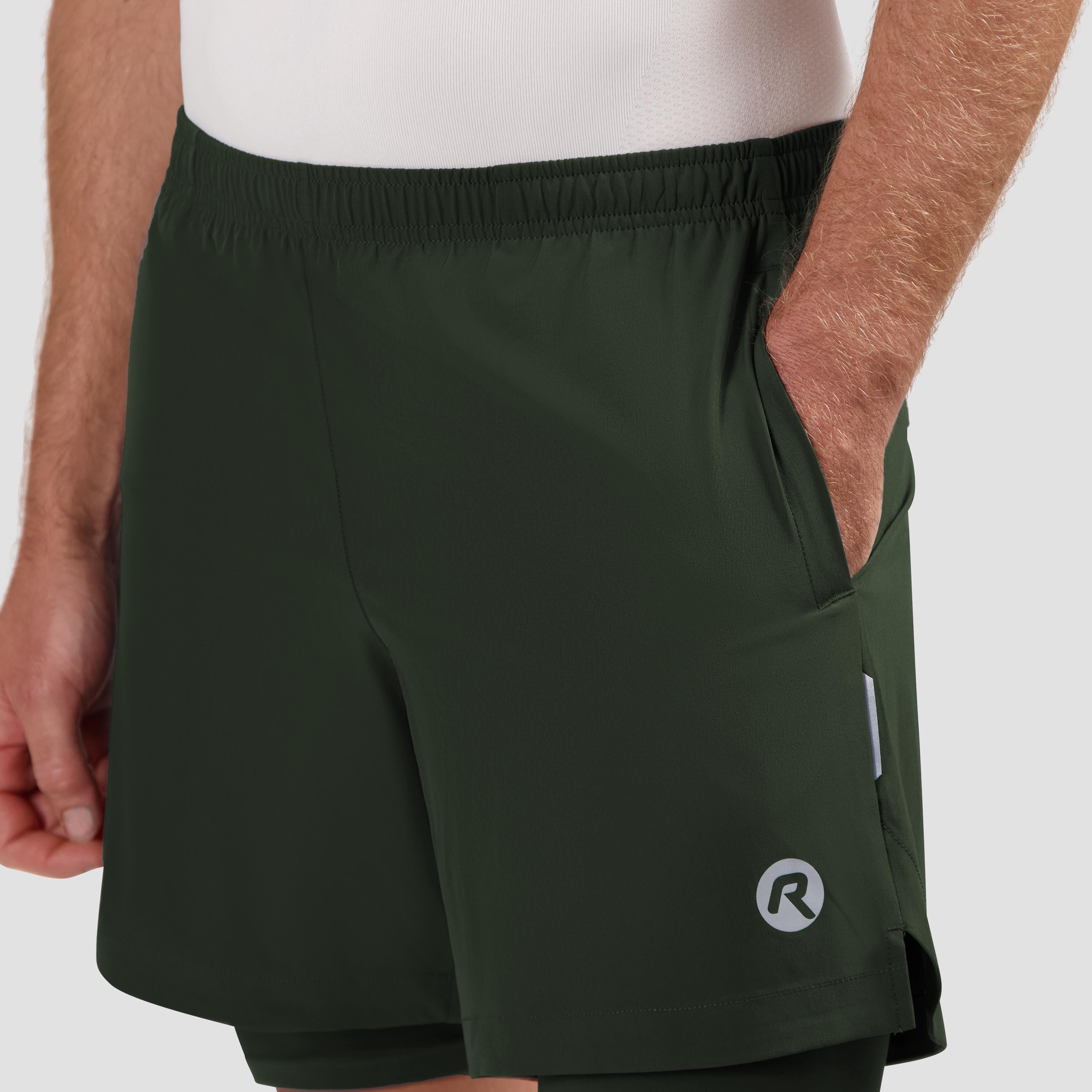 Essential 2-in-1 running shorts Men - Army green