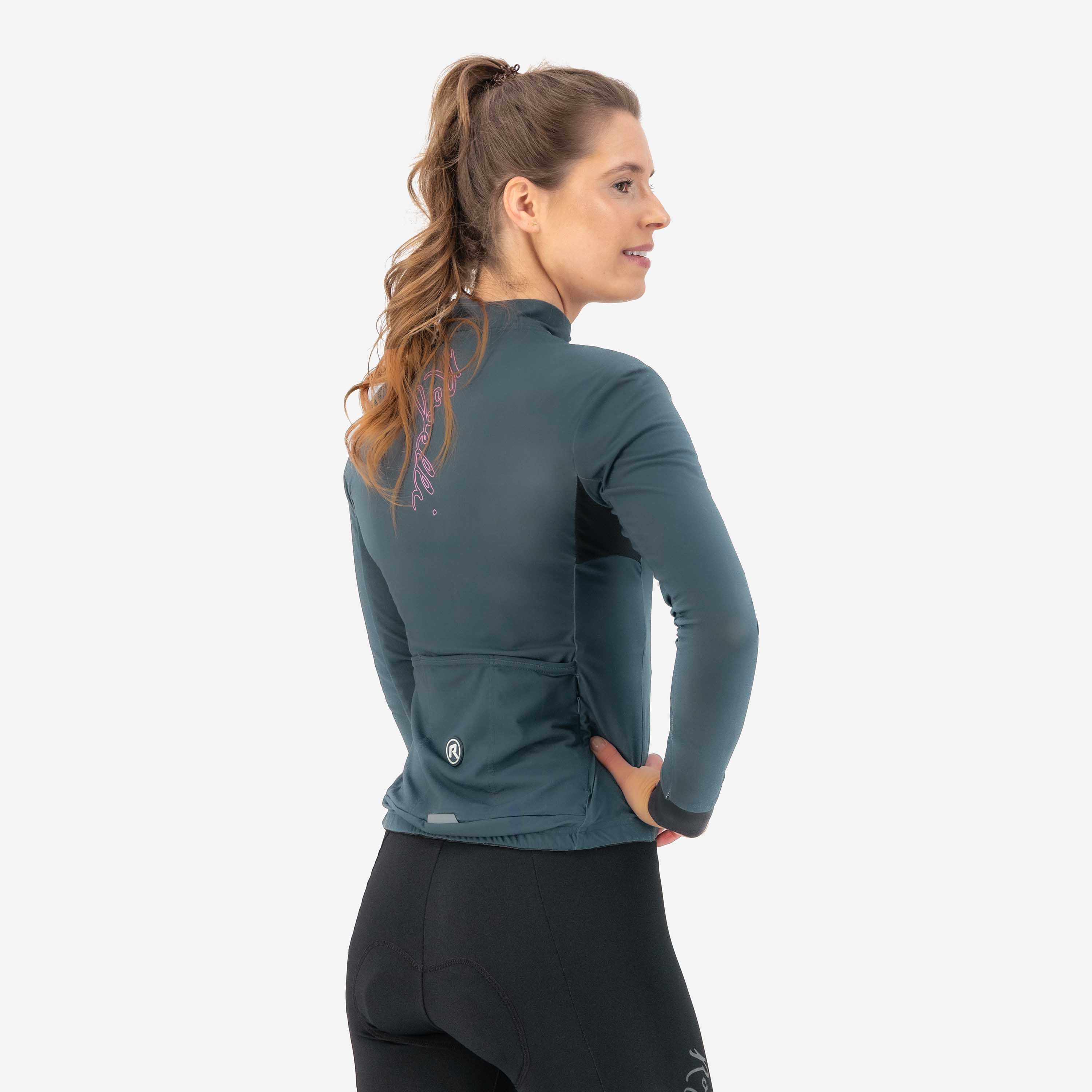 Distance Fietsshirt Lange Mouw Dames - Grijs/Roze