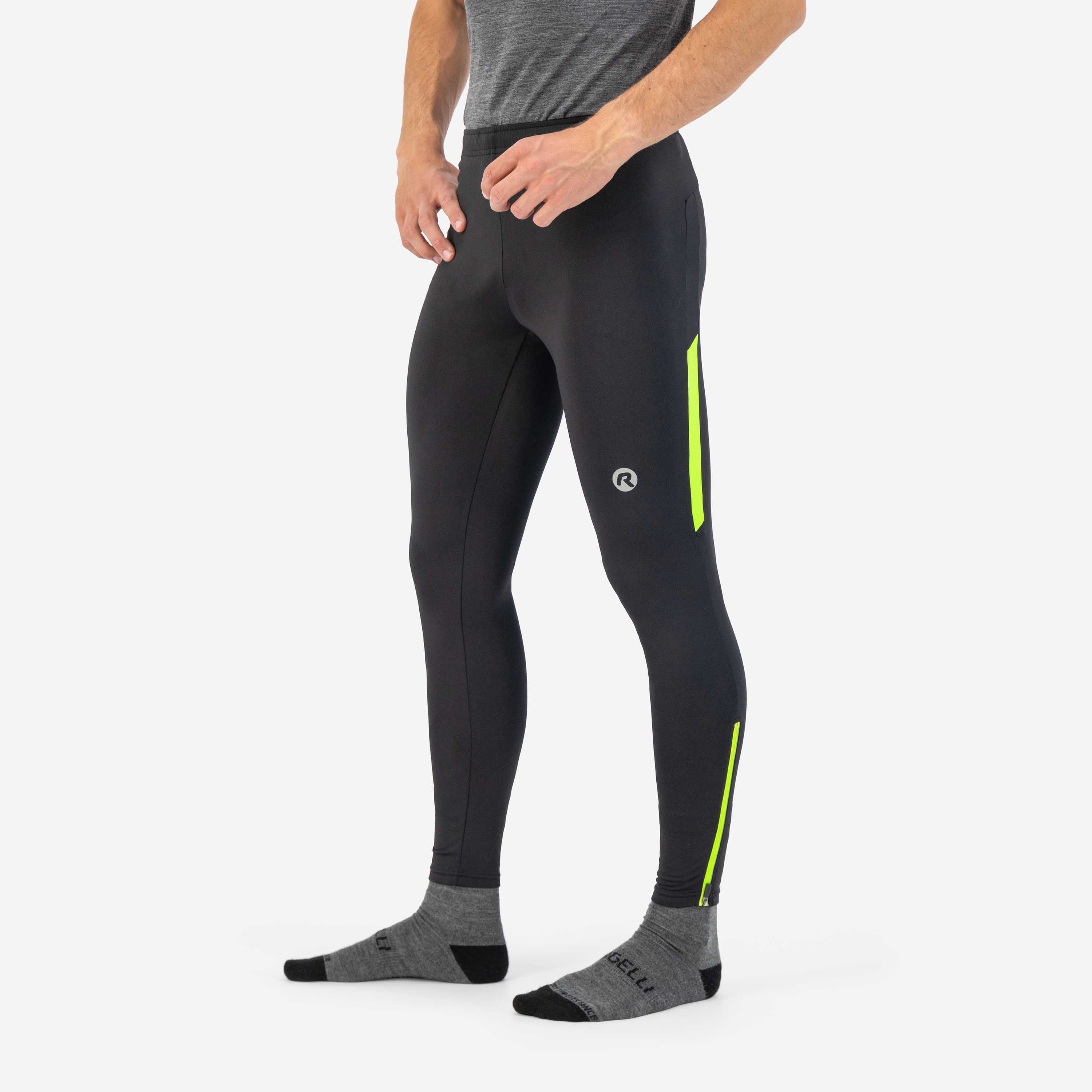 Core Long lined running Men - Black/neon yellow