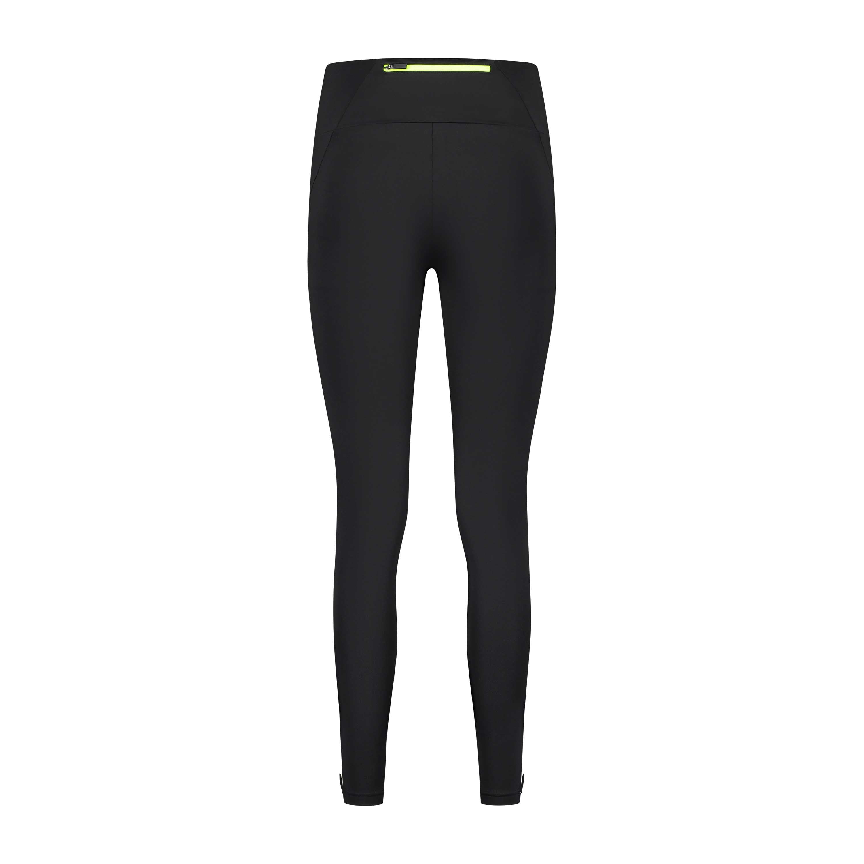 Core Long -lined running Tighs Ladies - Black/Neon Yellow
