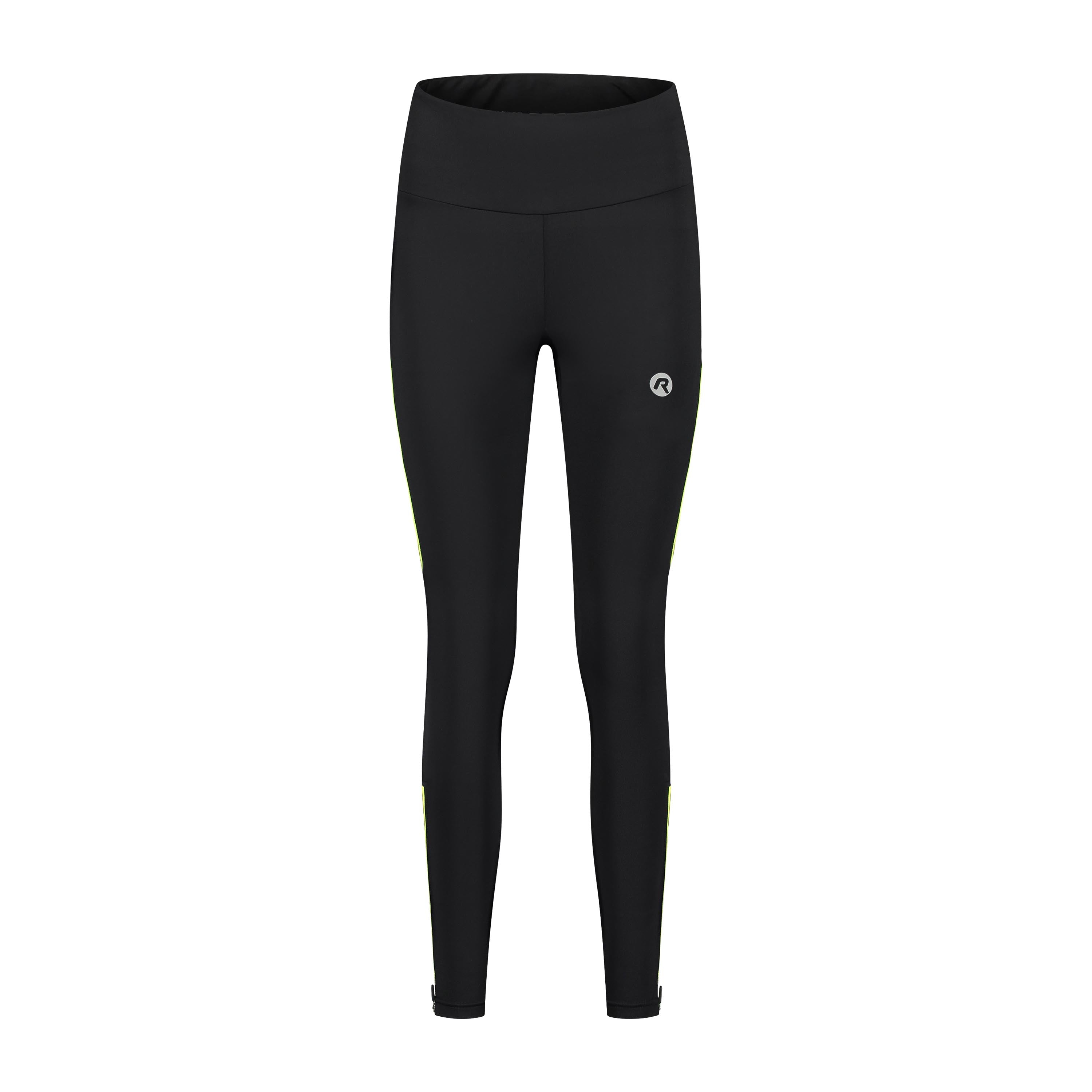 Core Long -lined running Tighs Ladies - Black/Neon Yellow