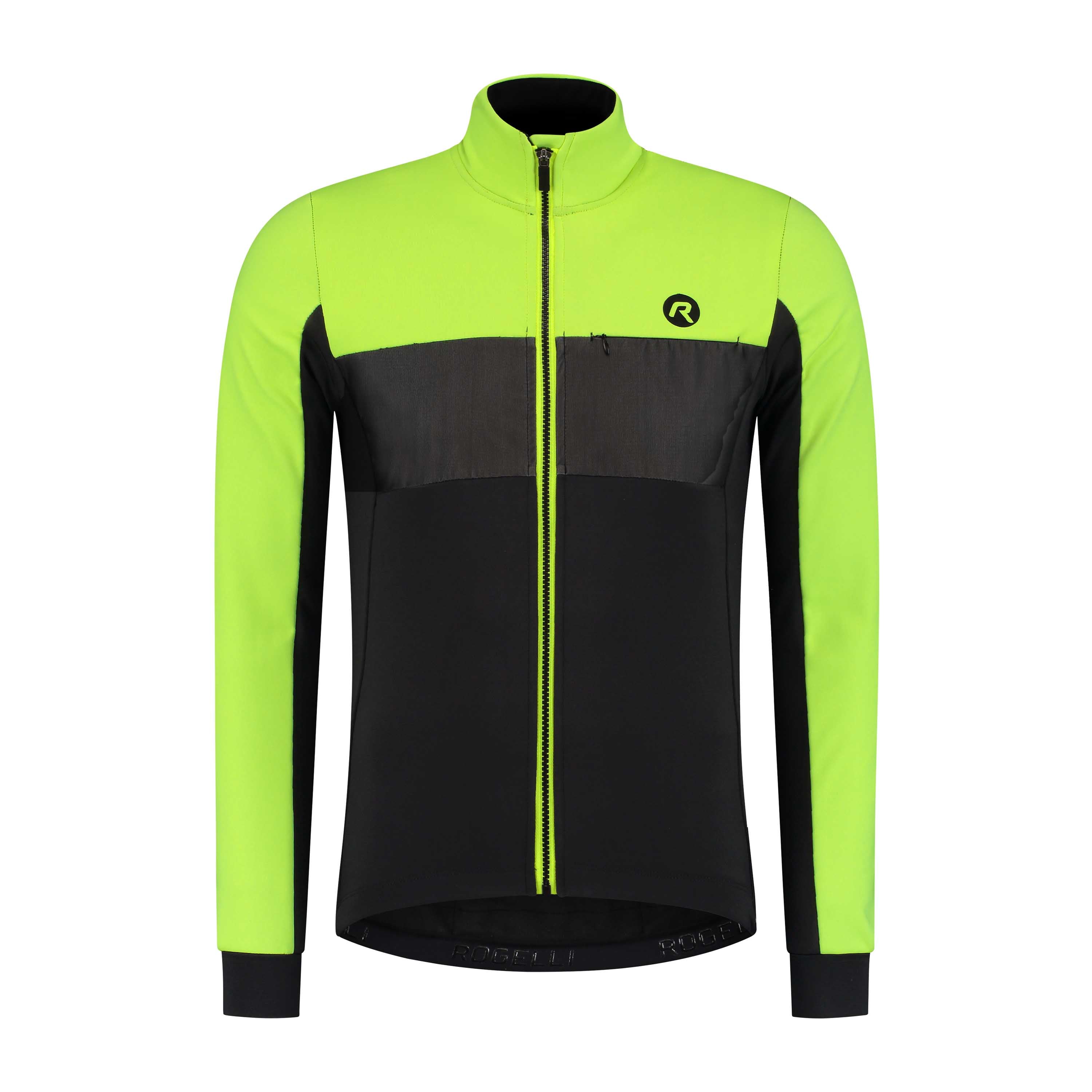 Attq Winter Fietsjack Heren - Zwart/Fluor Geel