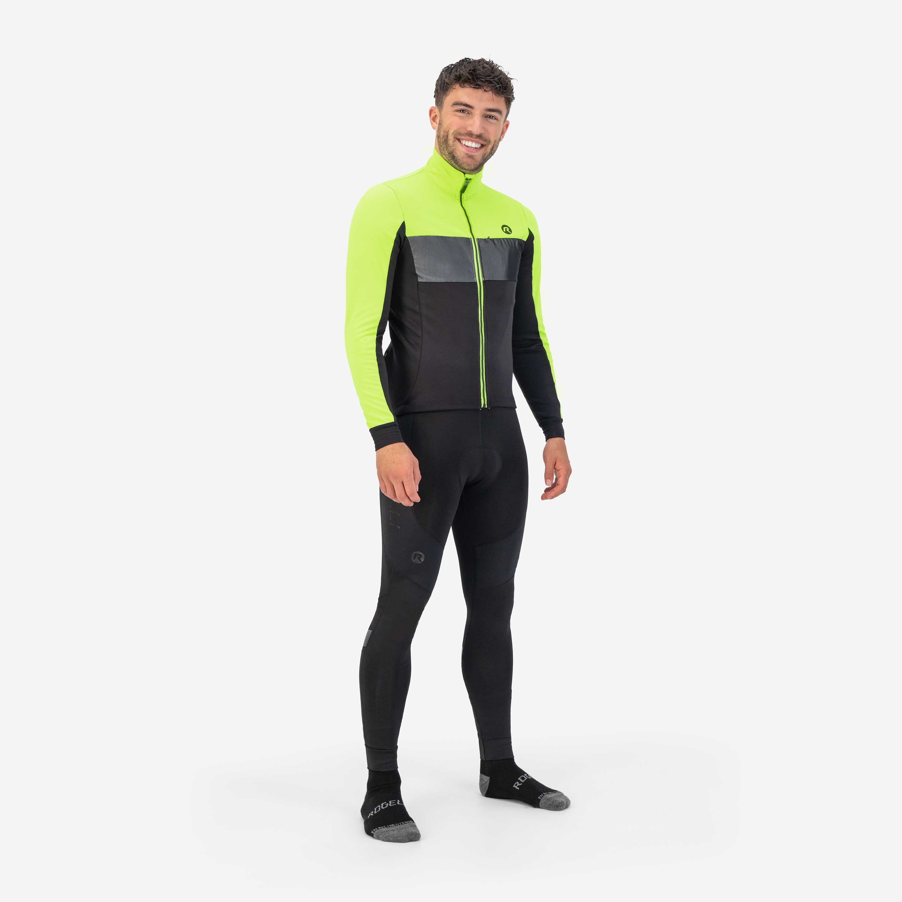 Attq Winter Fietsjack Heren - Zwart/Fluor Geel