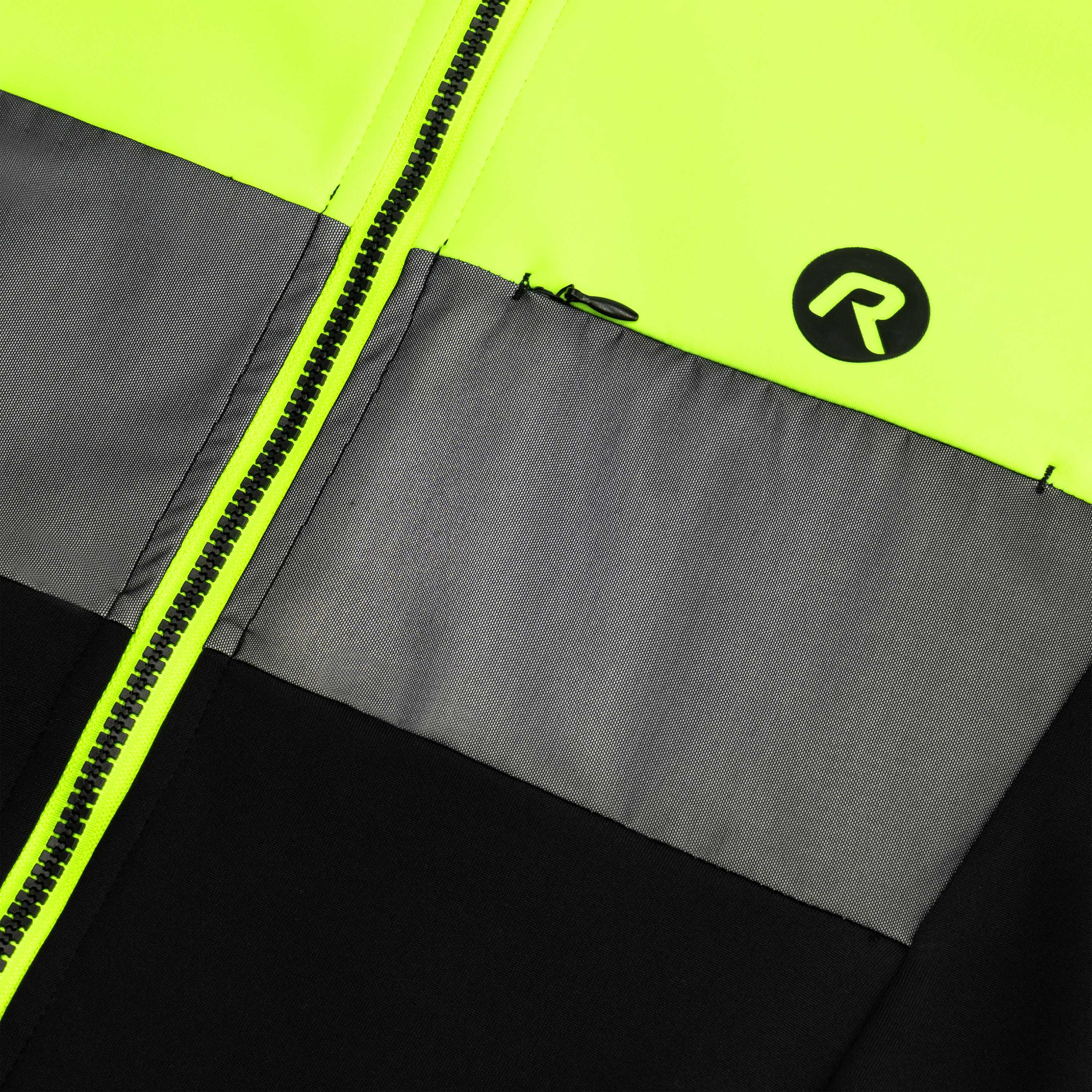 Attq Winter Fietsjack Heren - Zwart/Fluor Geel