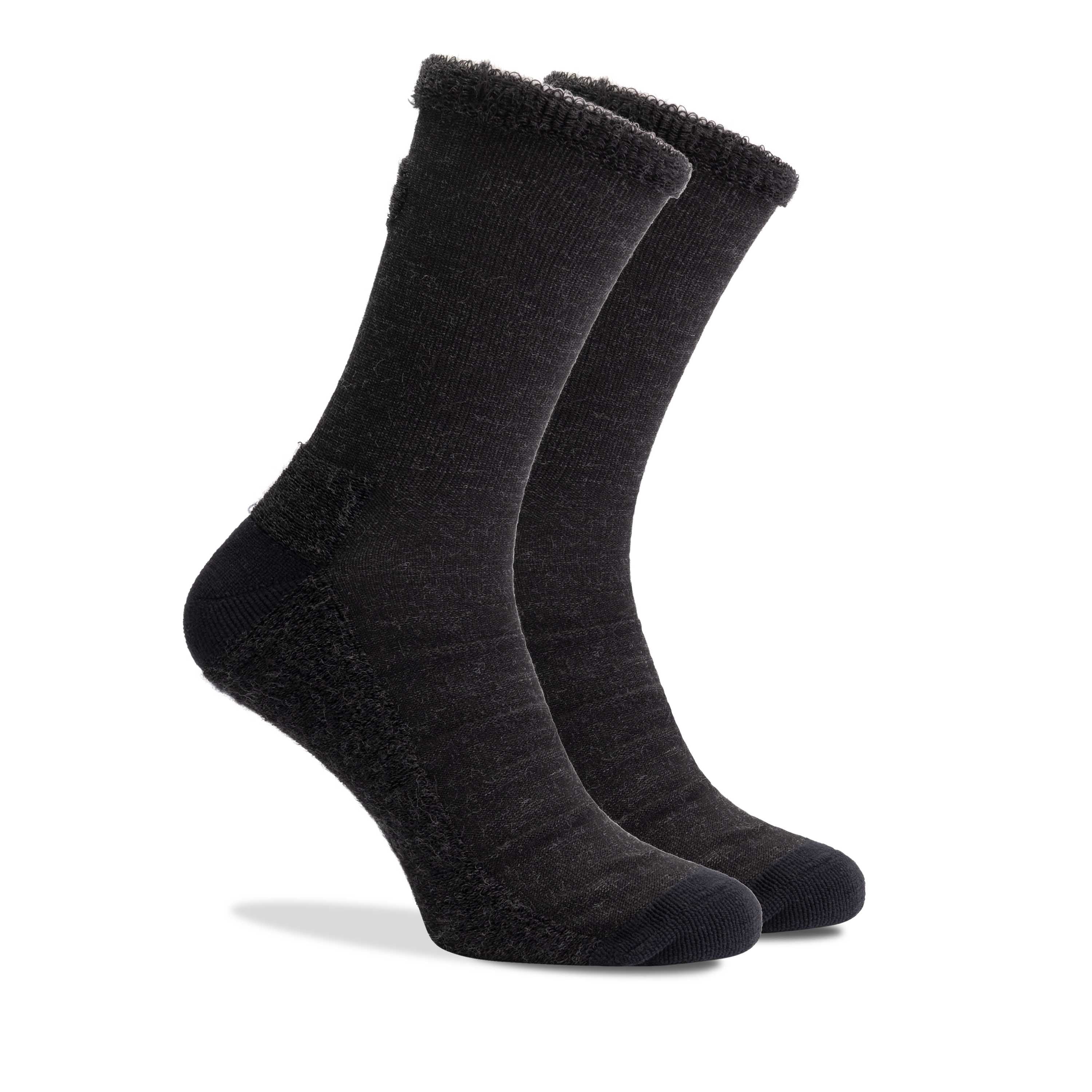 Merino Terry Winter Bicycle Socks - Gray/Black