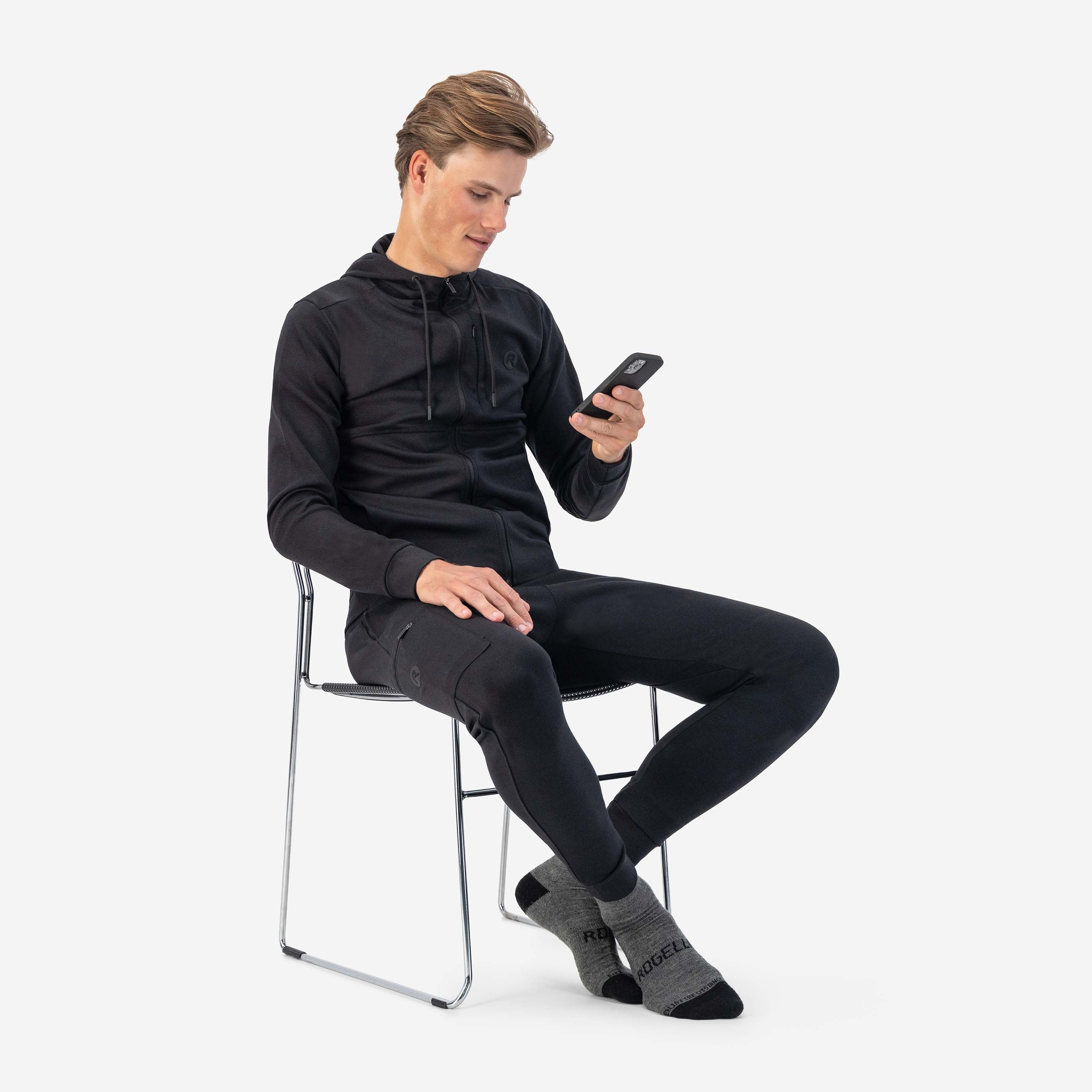 Training II cardigan with hood Men - Black