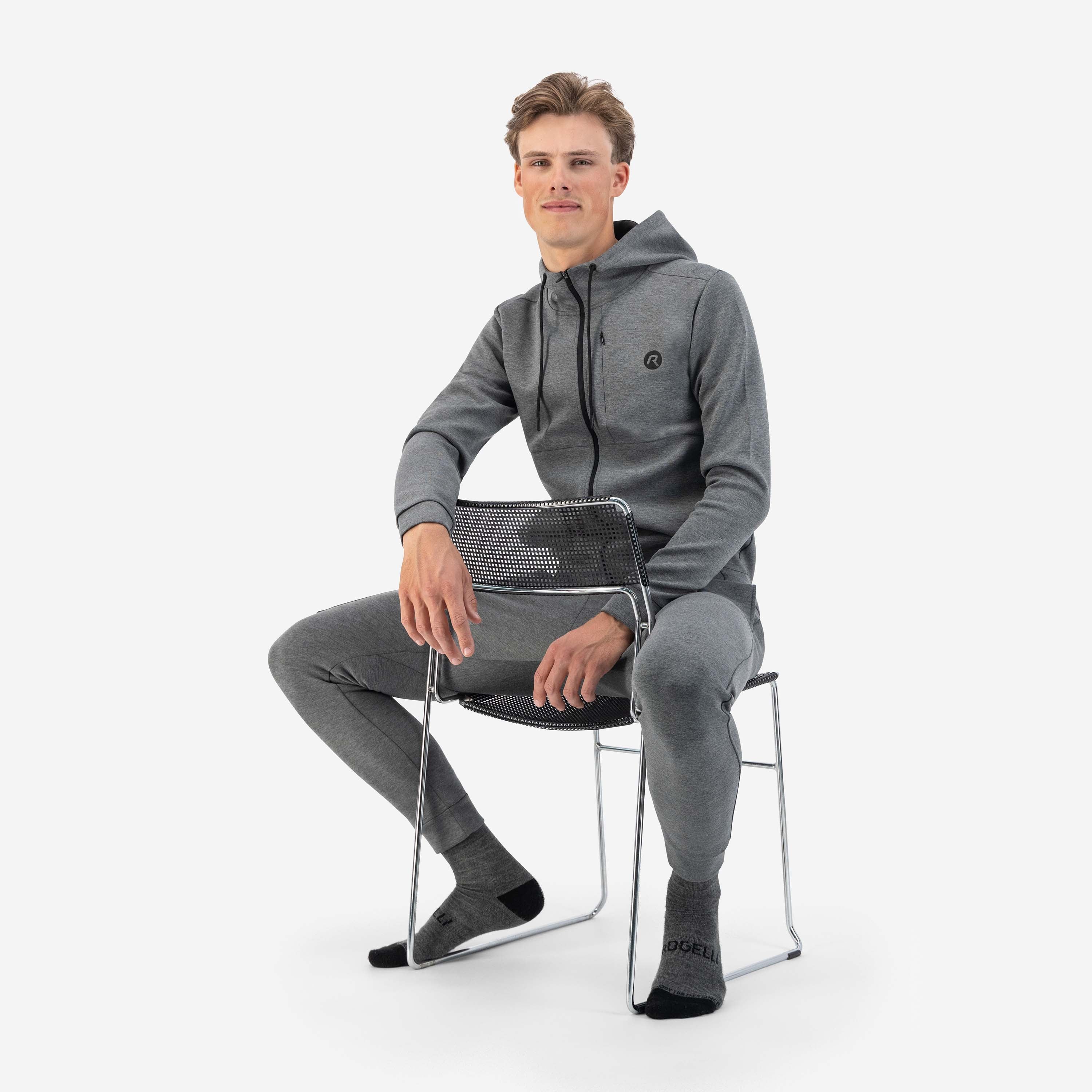 Training II cardigan with hood Men - Gray