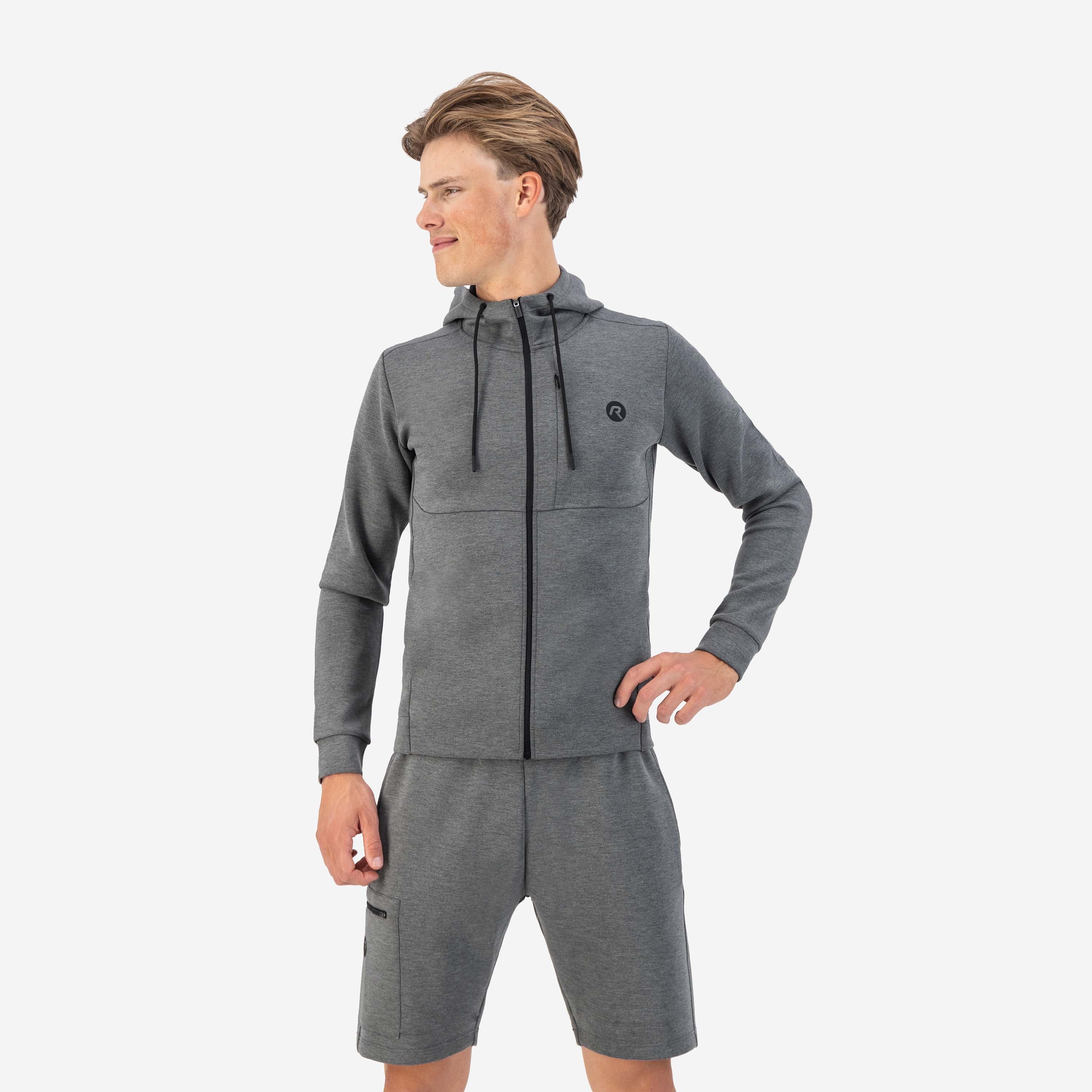 Training II cardigan with hood Men - Gray