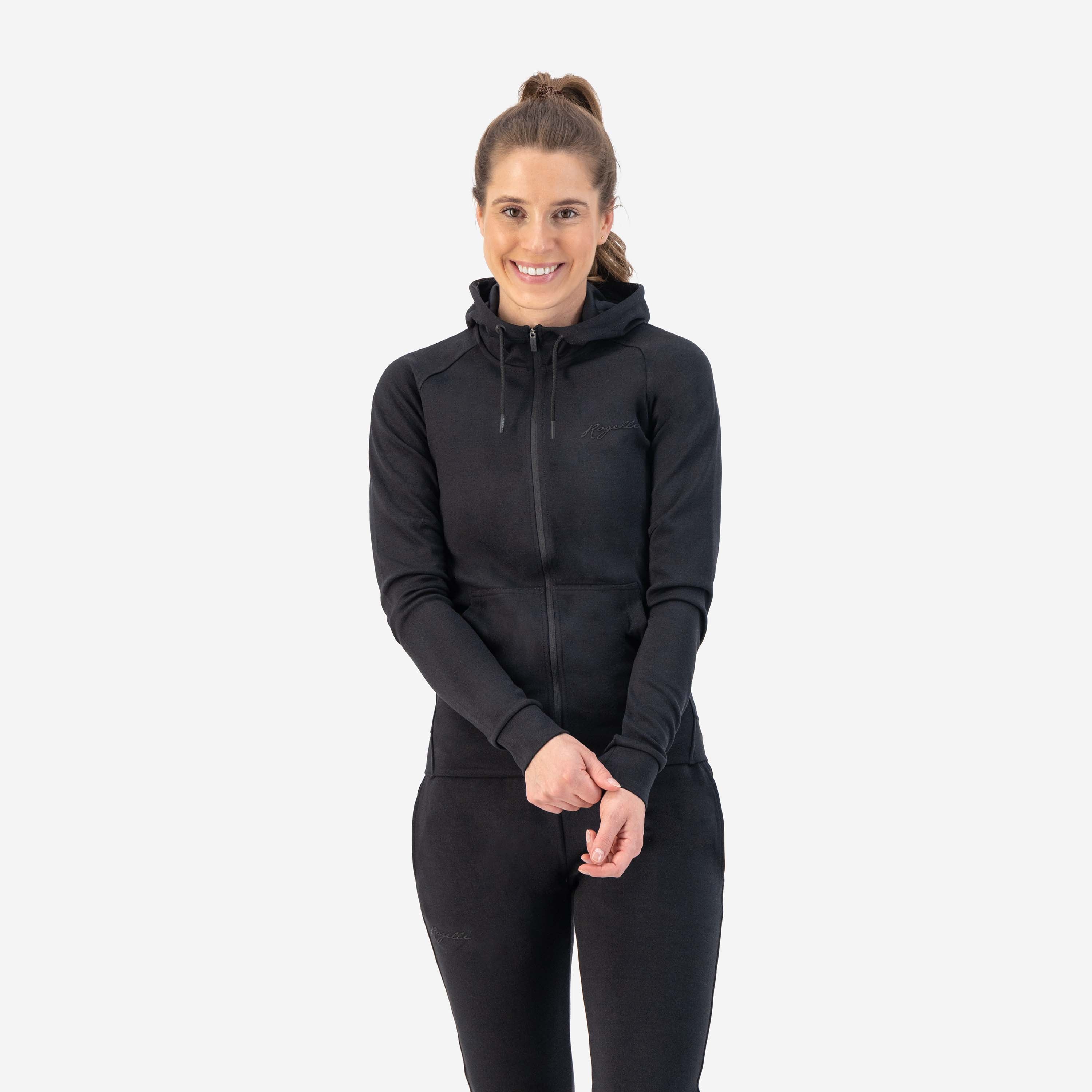 Training II cardigan with hood ladies - Black