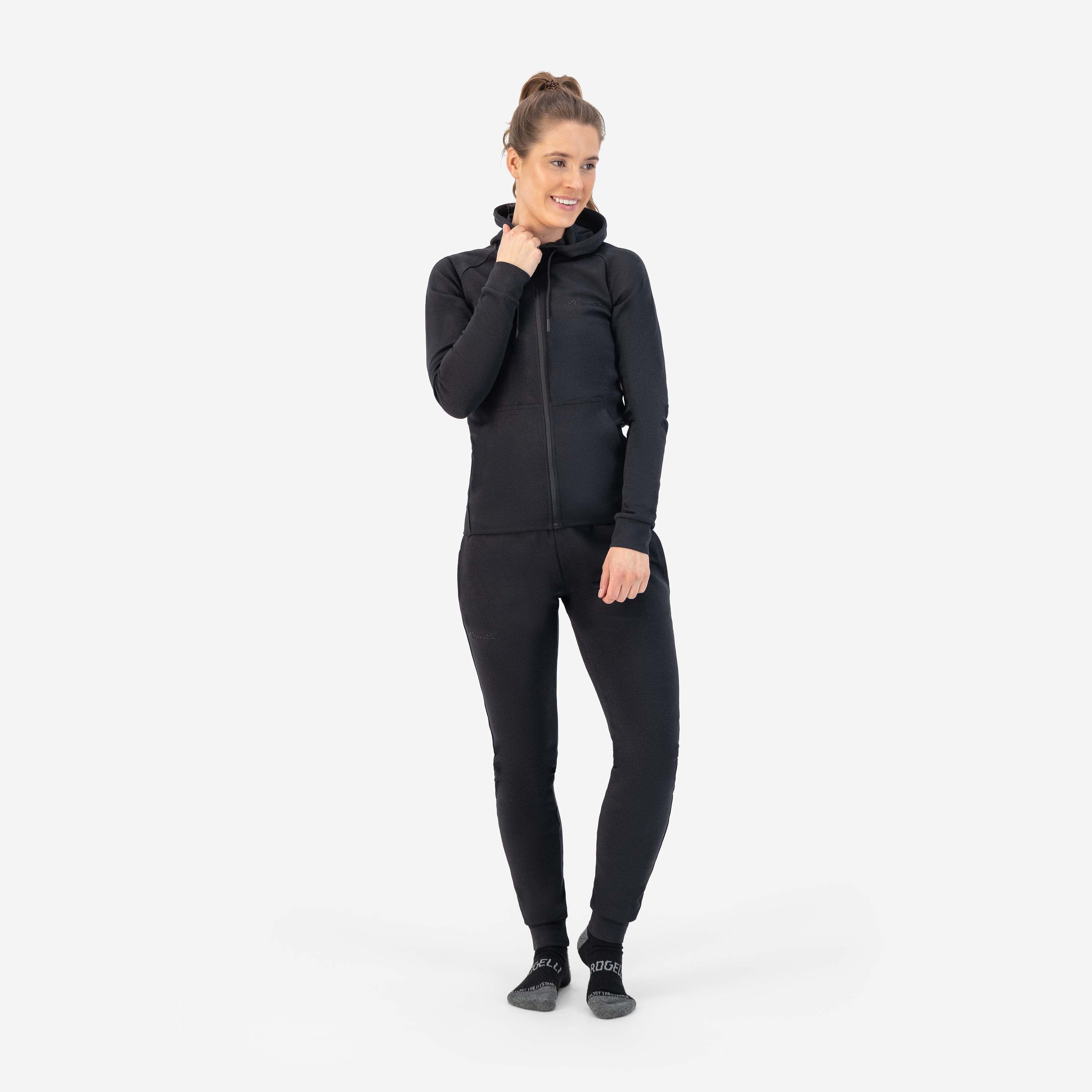Training II cardigan with hood ladies - Black