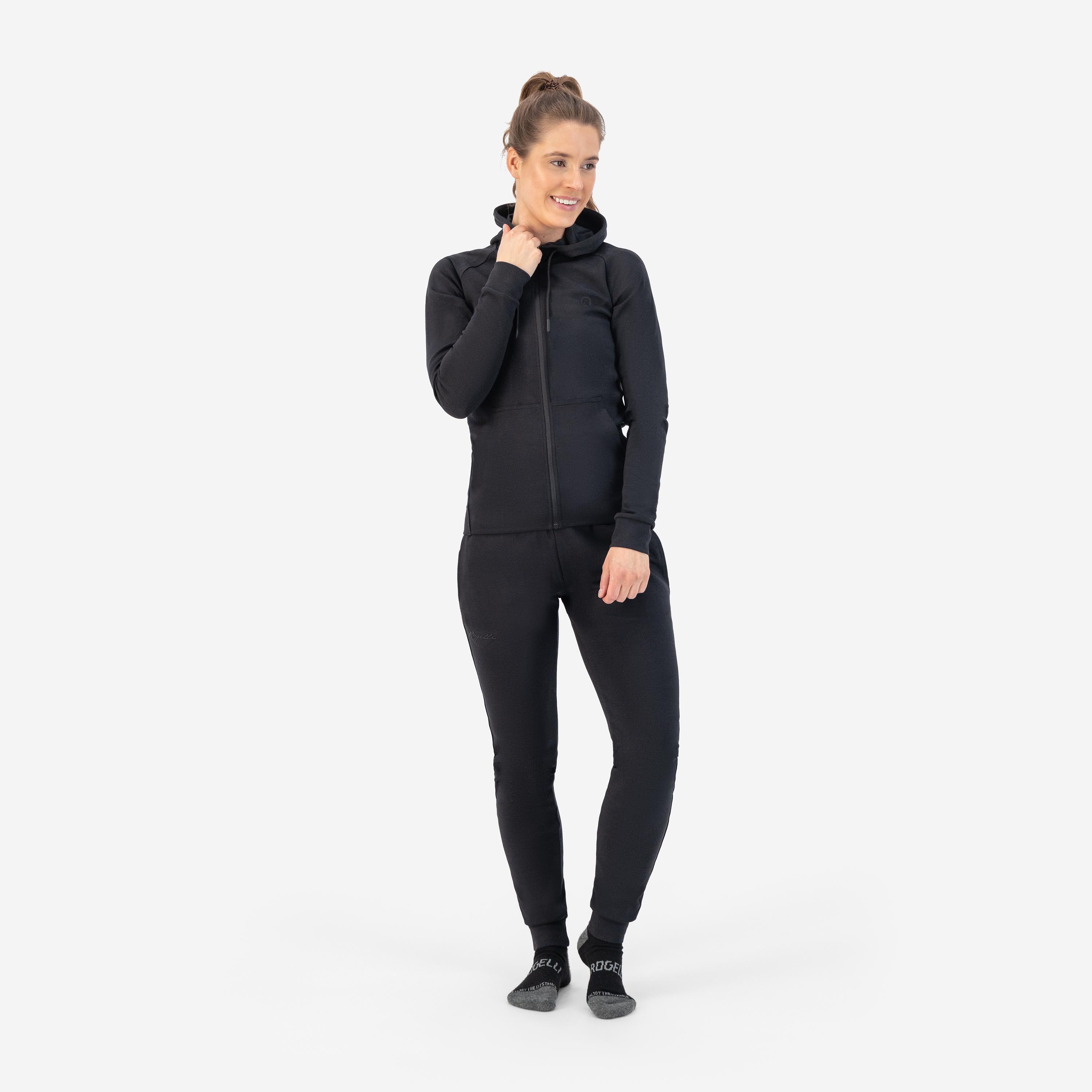Training II cardigan with hood ladies - Black