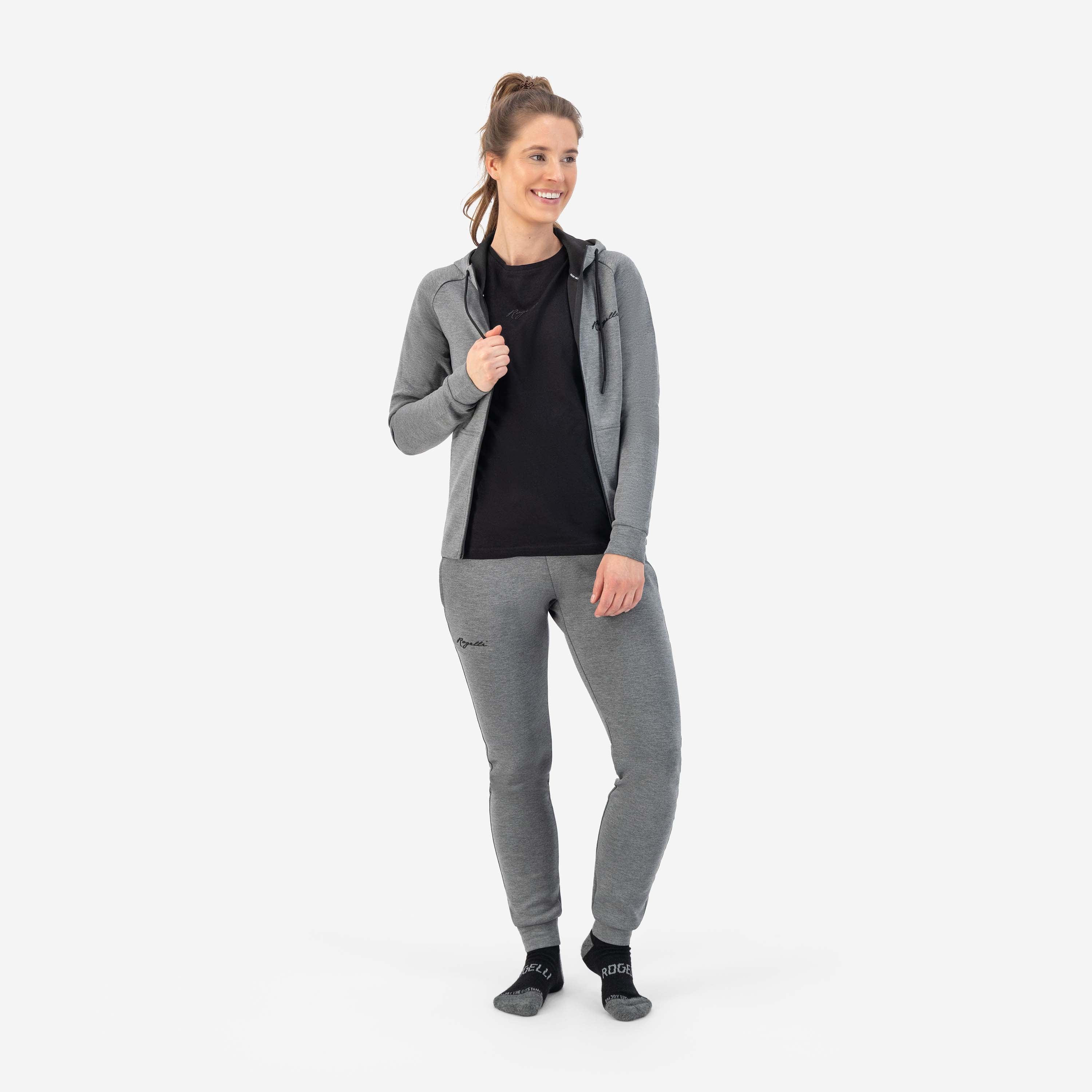 Training II cardigan with hood ladies - Gray
