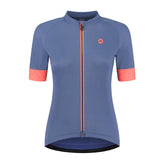 Modesta Fietsshirt Dames - Blauw/Koraal