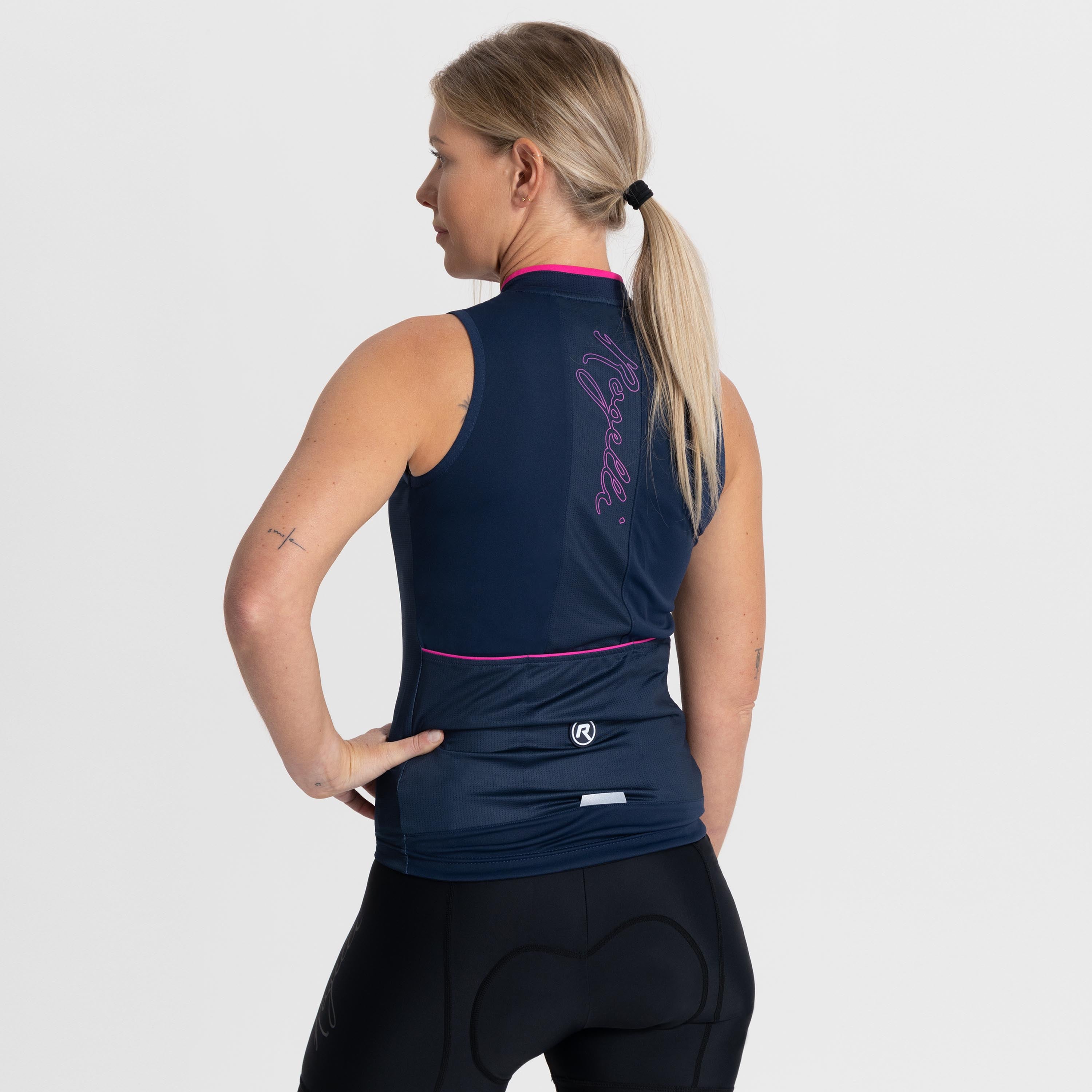 Essential Bicycle shirt without sleeve ladies - Dark blue/pink