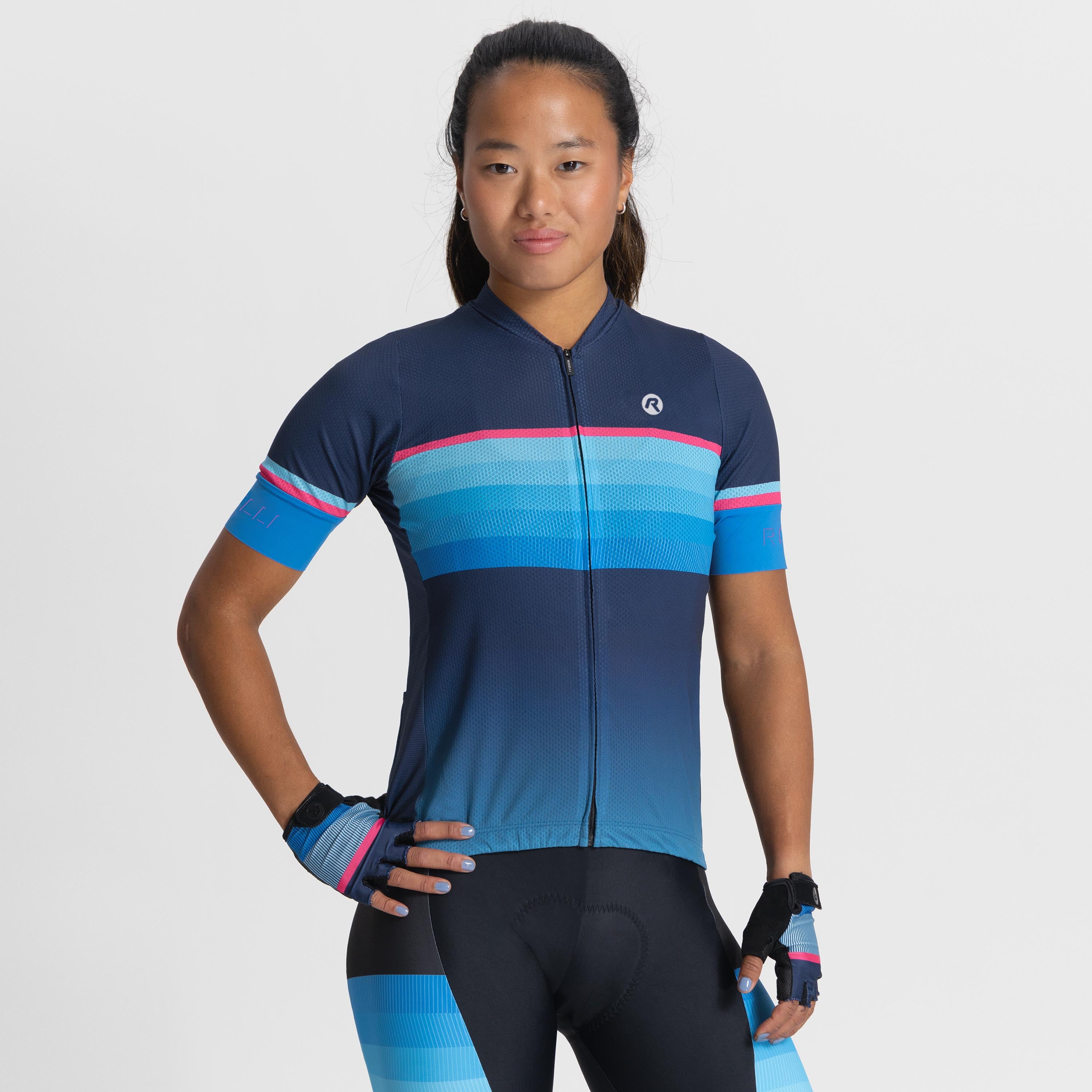 Impress II Fietsshirt Dames - Blauw/Zwart/Roze
