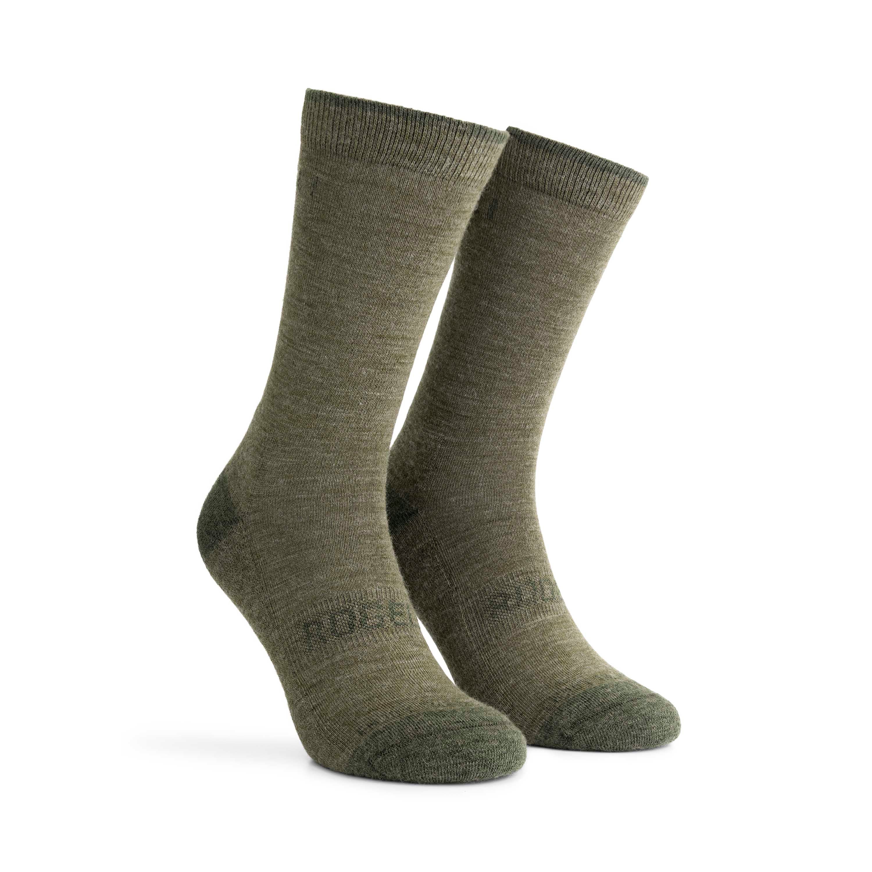 2 -Pack Merino Wool Winter Bicycle Socks - Army Groen/Taupe
