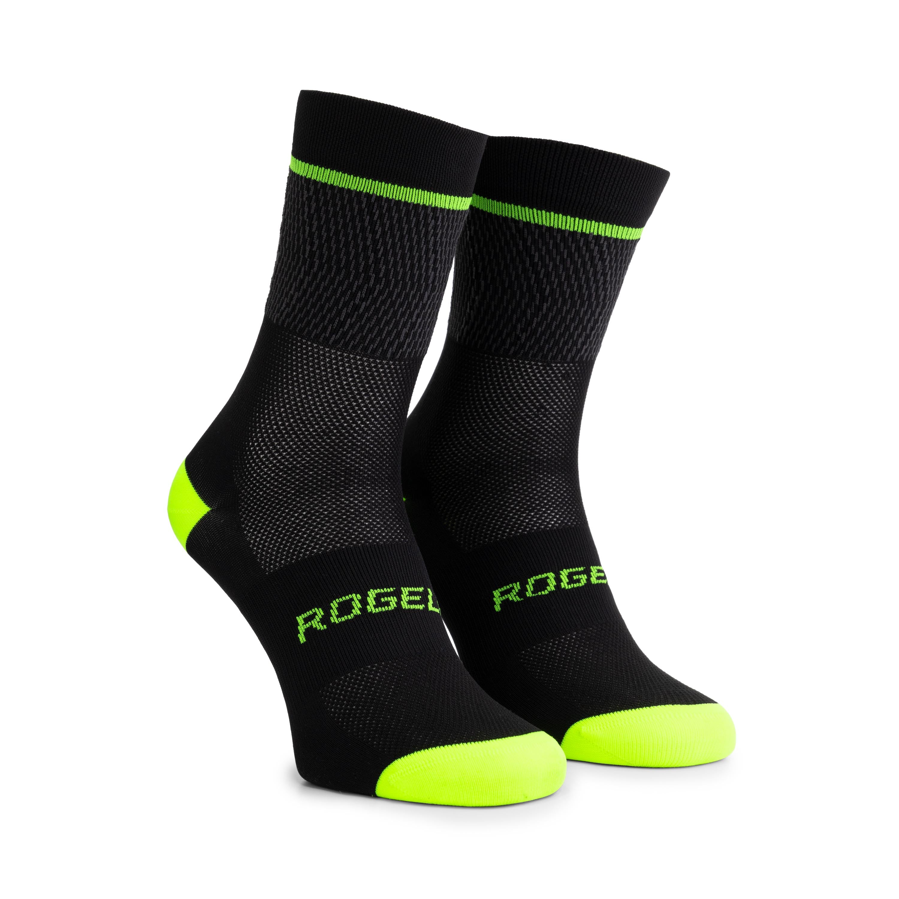 Hero II bicycle socks - black/gray/neon yellow