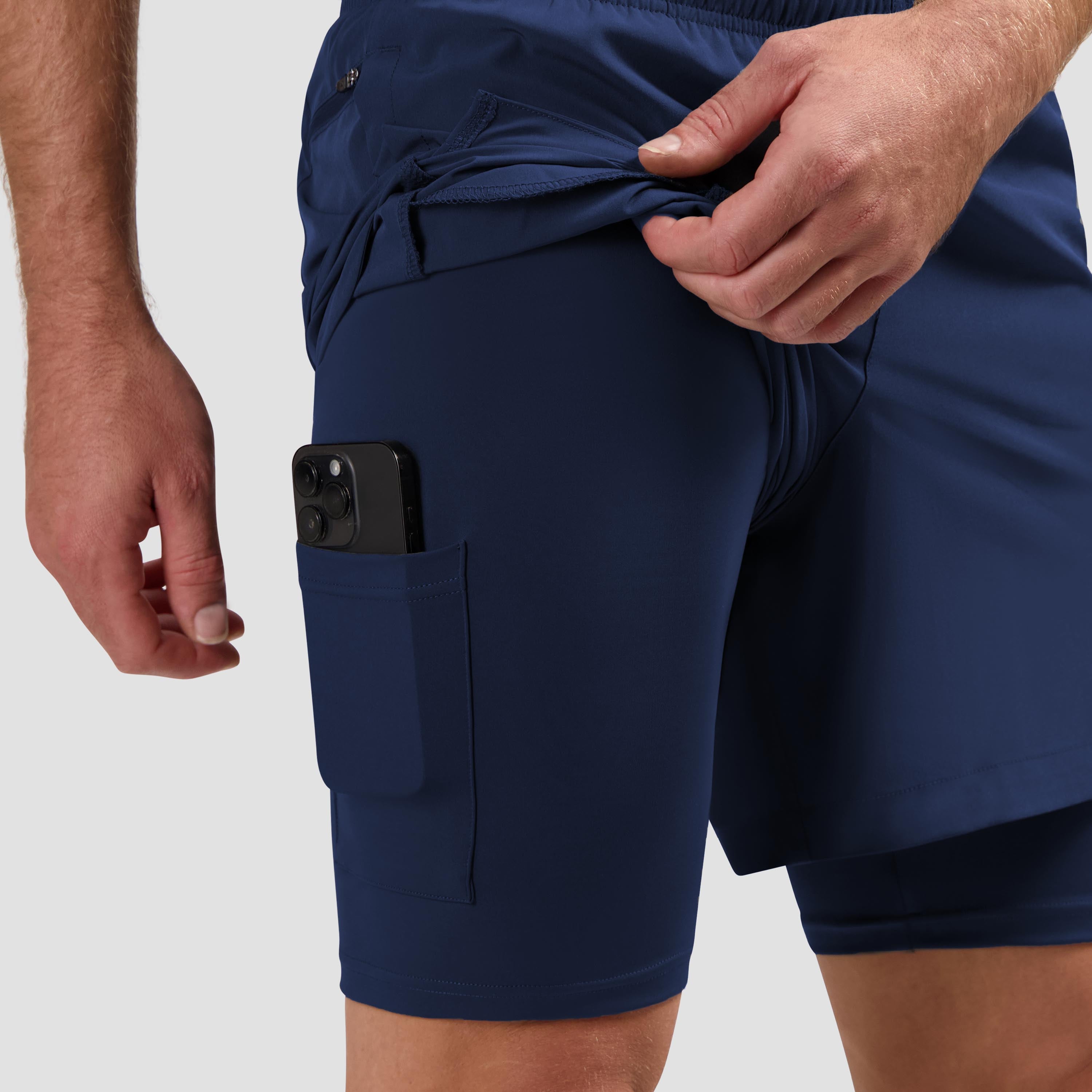 Essential 2-in-1 running shorts Men - Blue