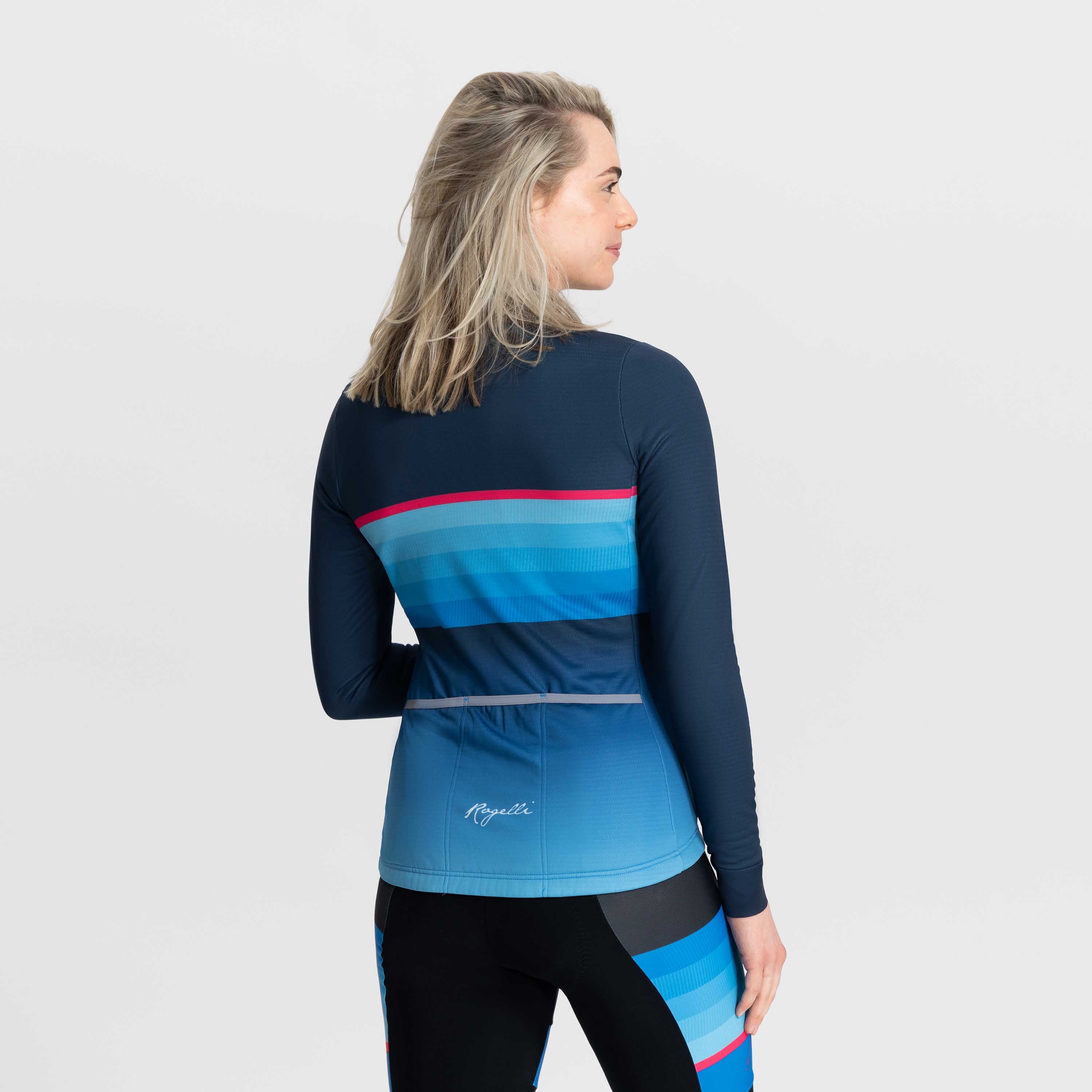 Impress II bicycle shirt Long sleeve ladies - Blue/Pink