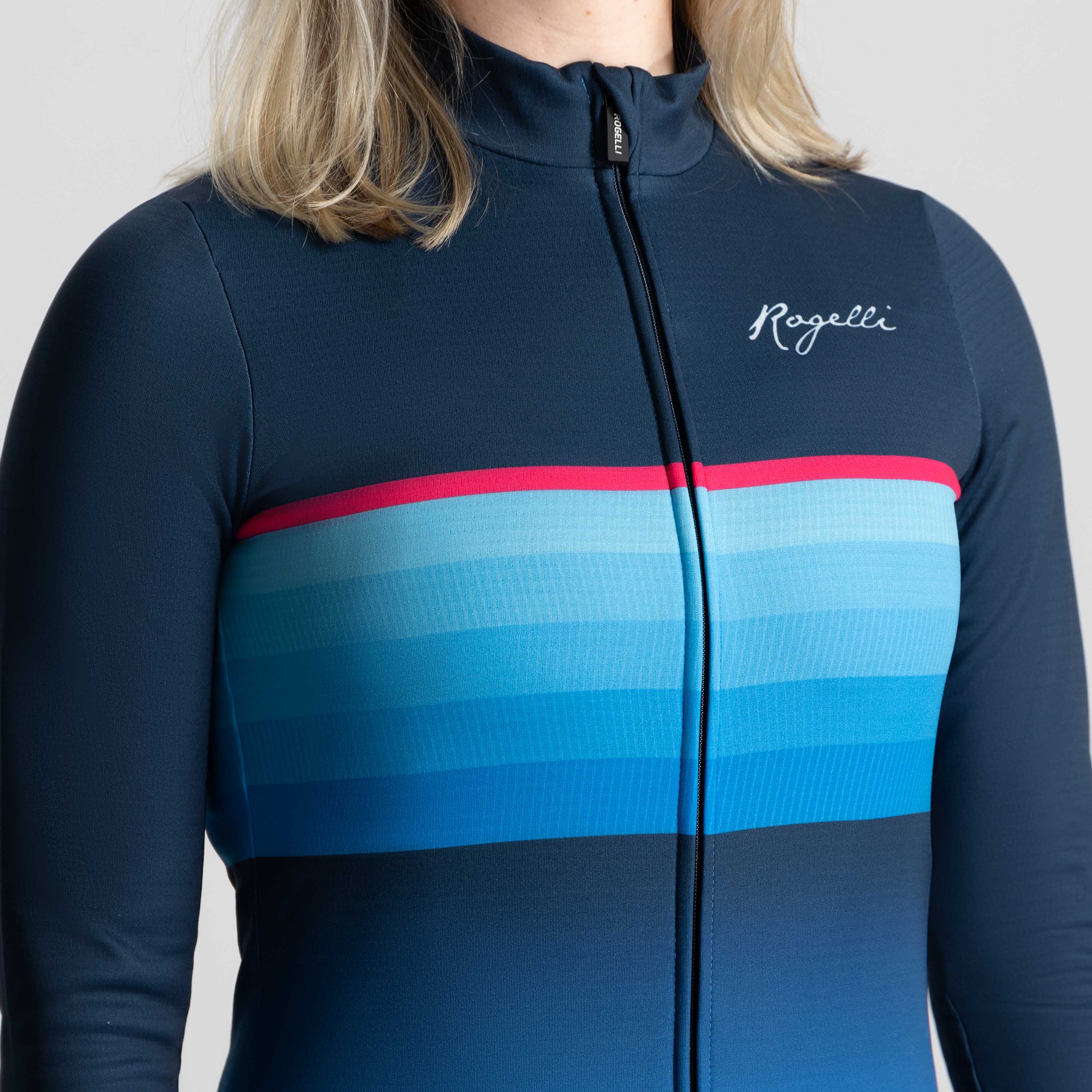 Impress II bicycle shirt Long sleeve ladies - Blue/Pink