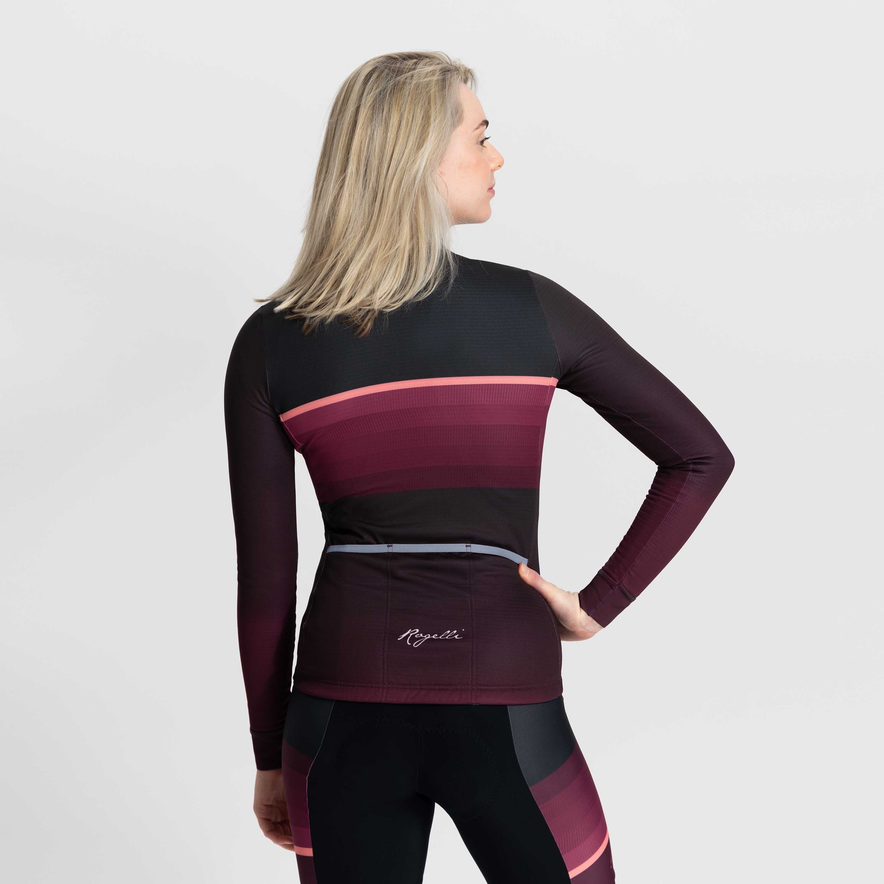 Impress II bicycle shirt Long sleeve ladies - Bordeaux/Coral