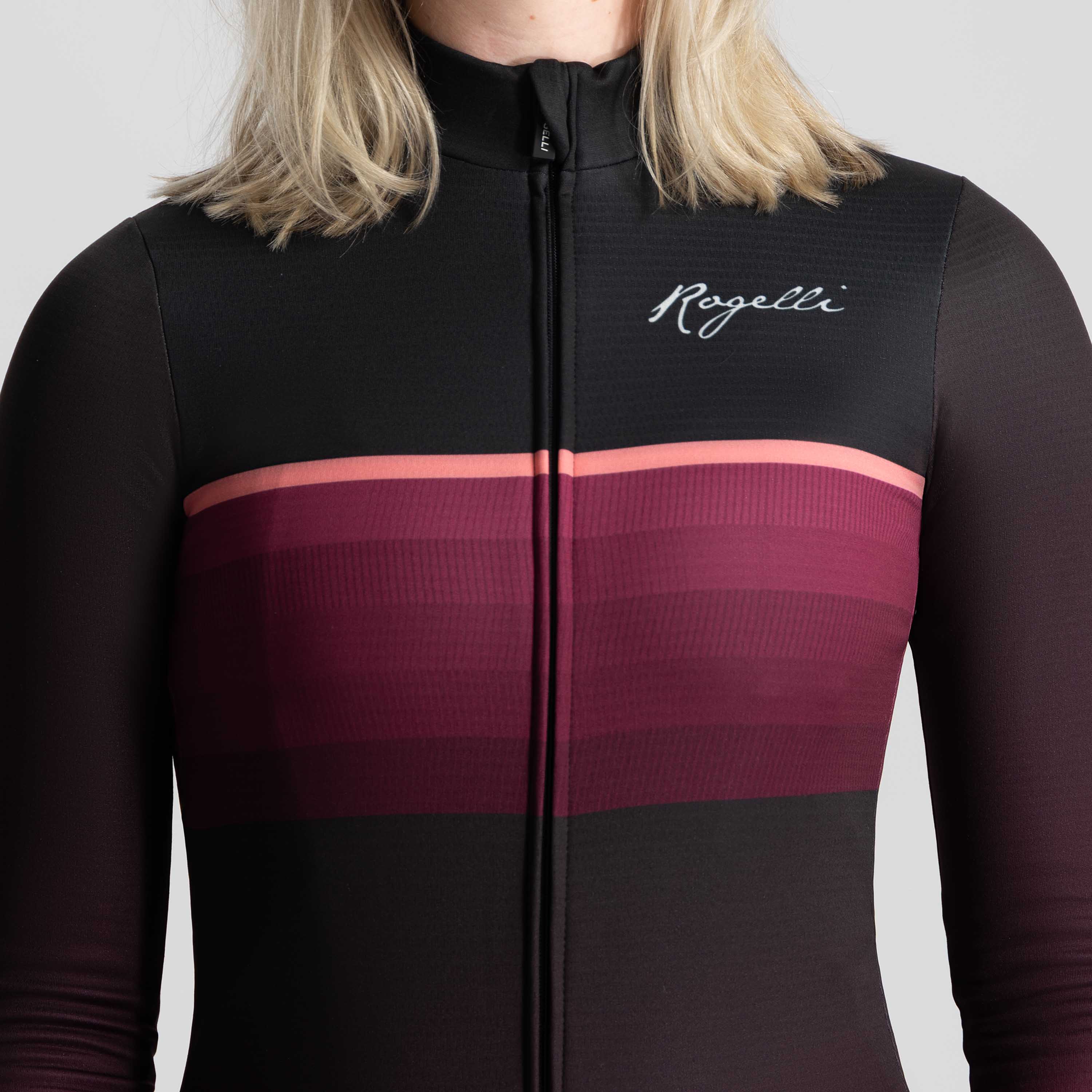 Impress II bicycle shirt Long sleeve ladies - Bordeaux/Coral