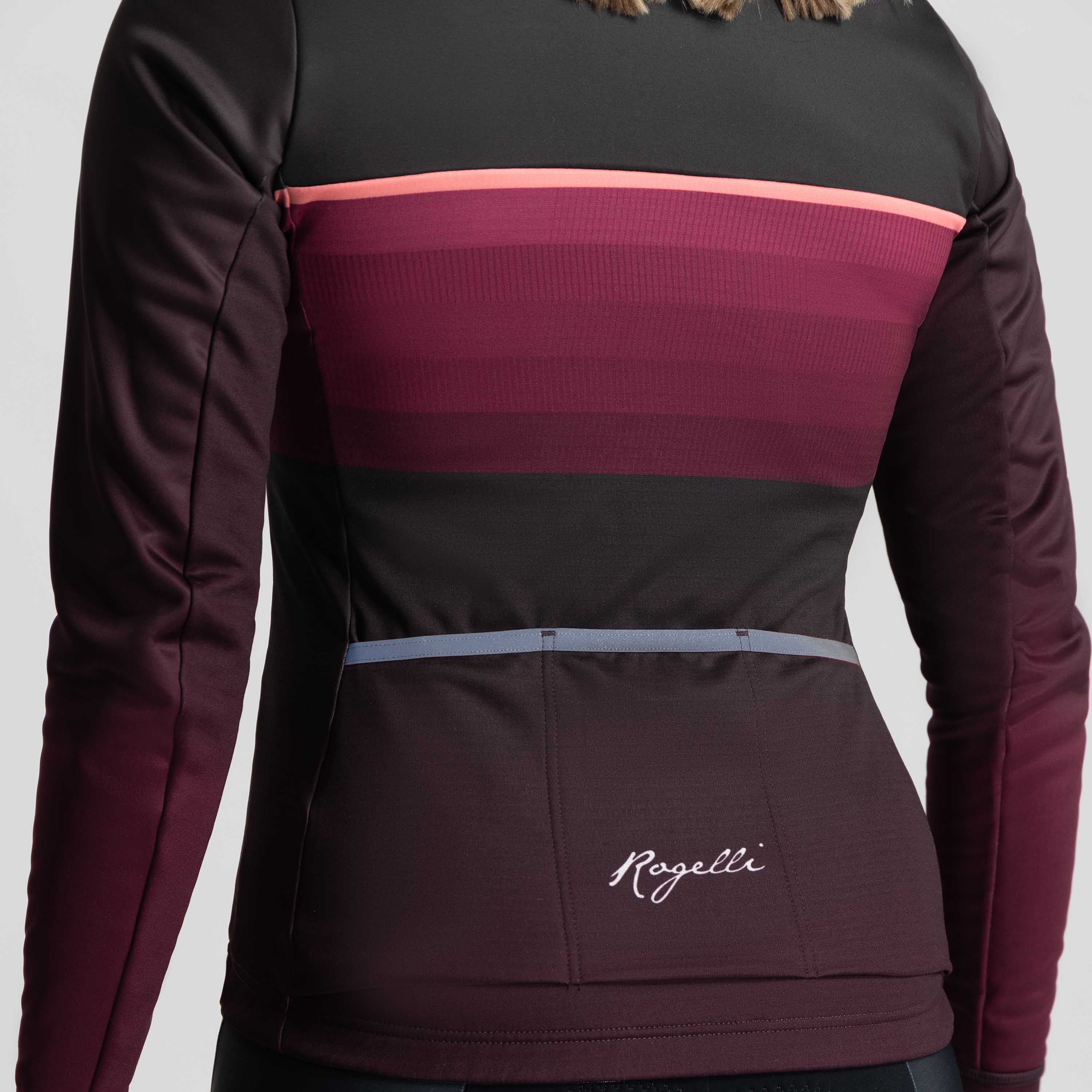 Impress II Winter Fietsjack Ladies - Bordeaux/Koraal