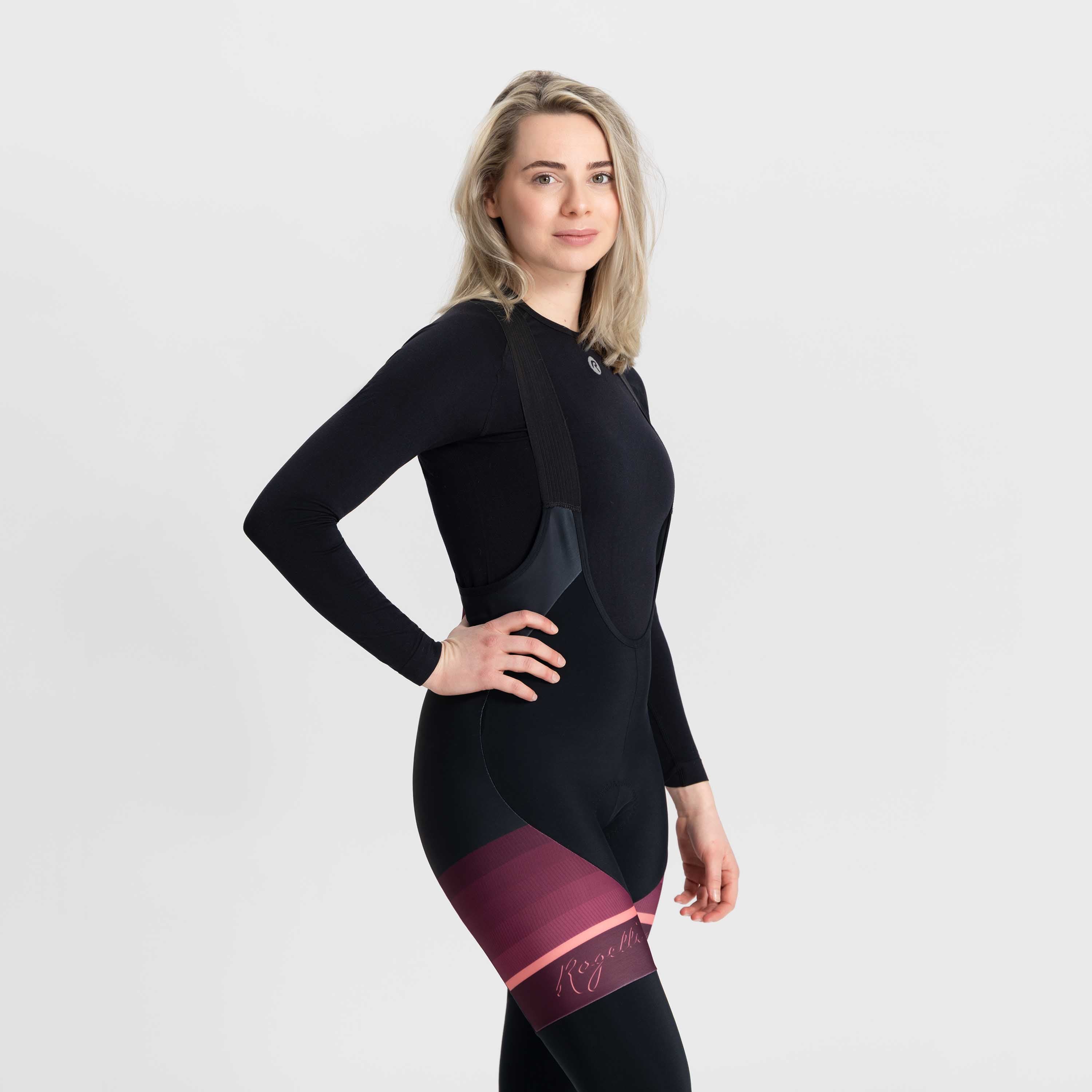 Impress II Long Cycling Pants Ladies - Black/Bordeaux/Coral