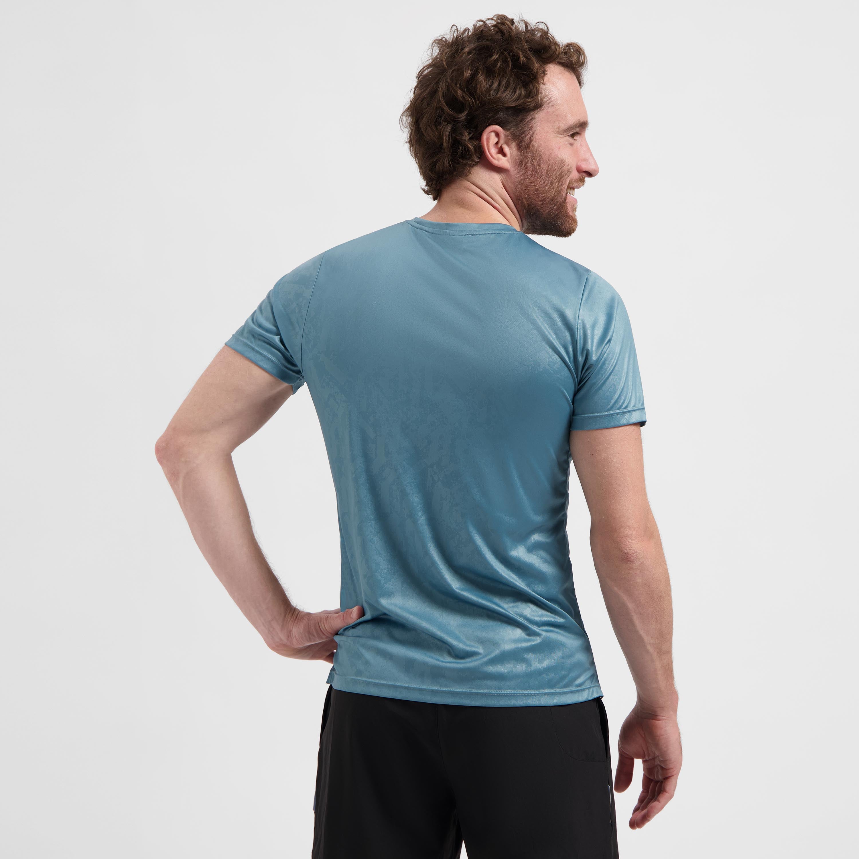 Motion Hardloopshirt Heren - Storm Blauw Reliëf