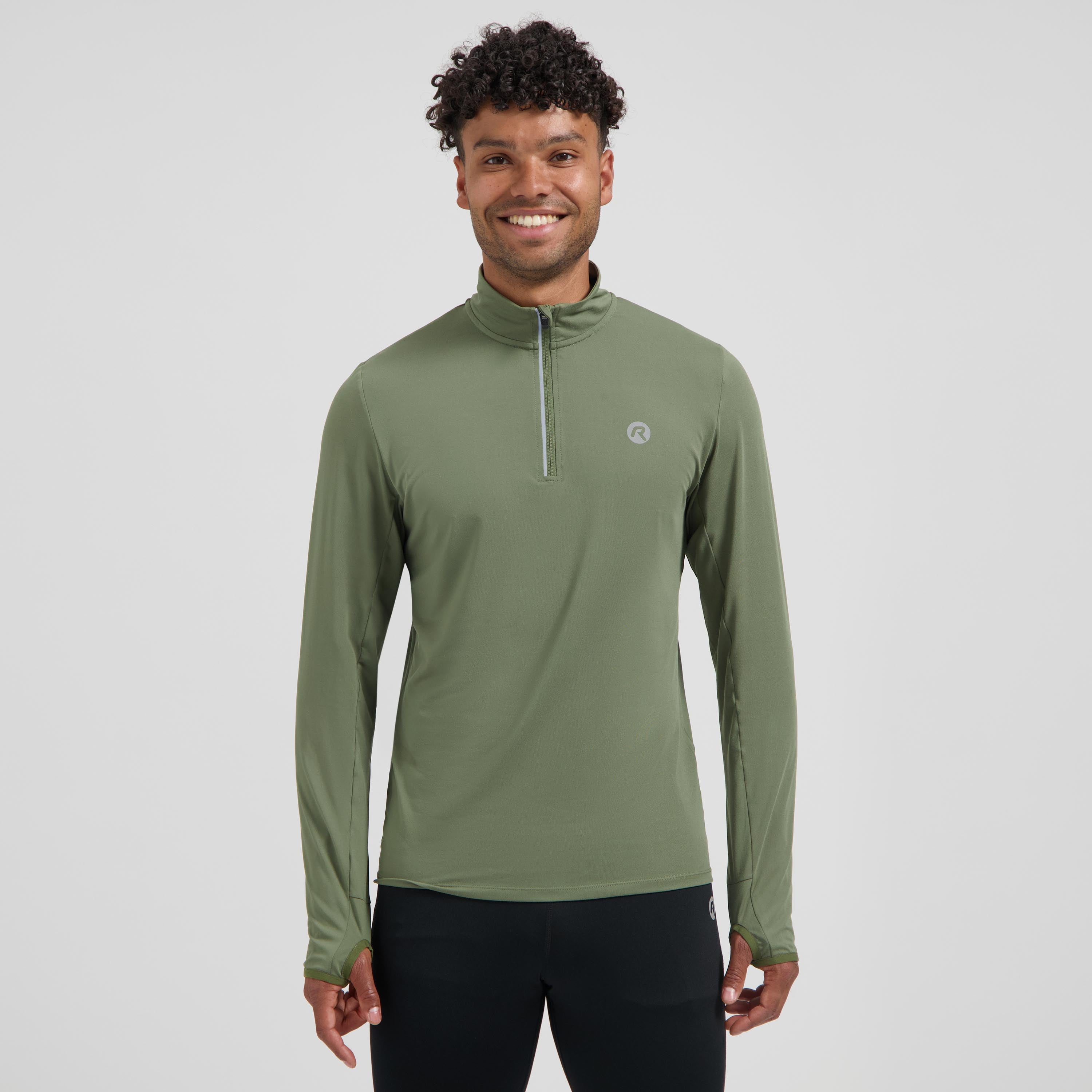Core Running top long sleeve 1/2 zip Men - Army green