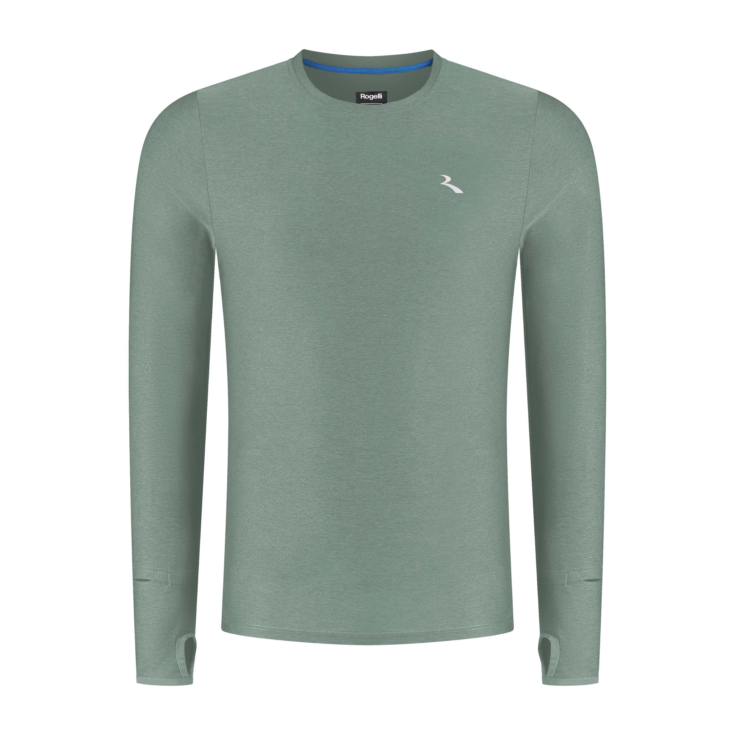 Rogelli Essential hardloopshirt L/S heren slate voorkant.
