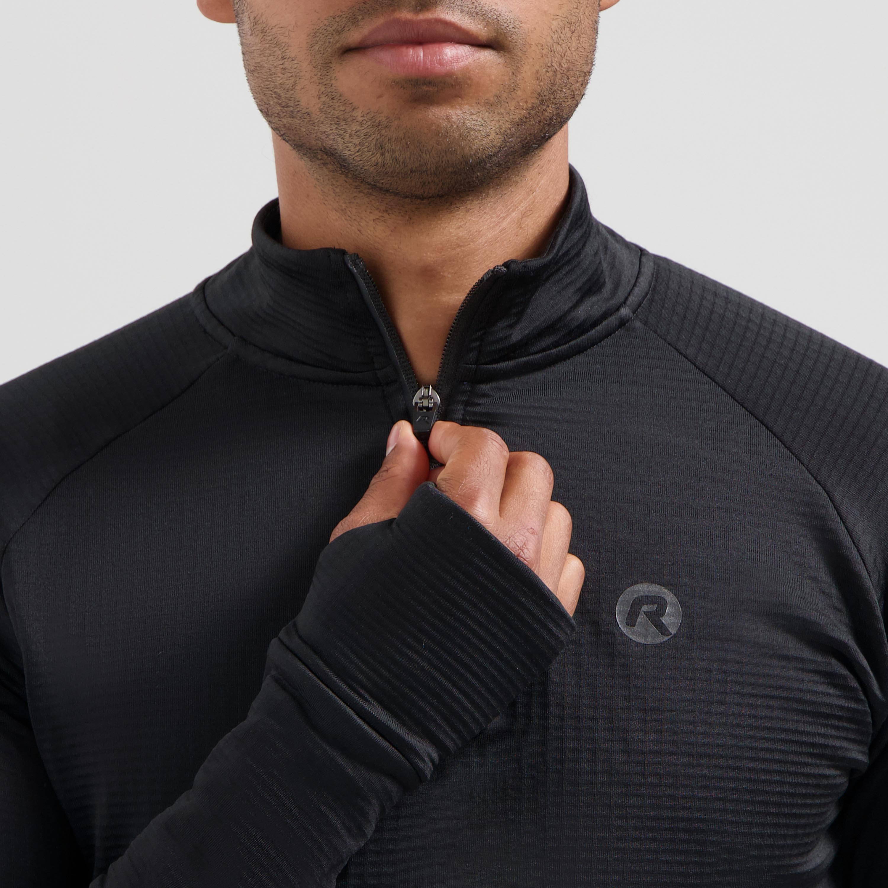 Essential Running top long sleeve 1/2 zip Men - Black