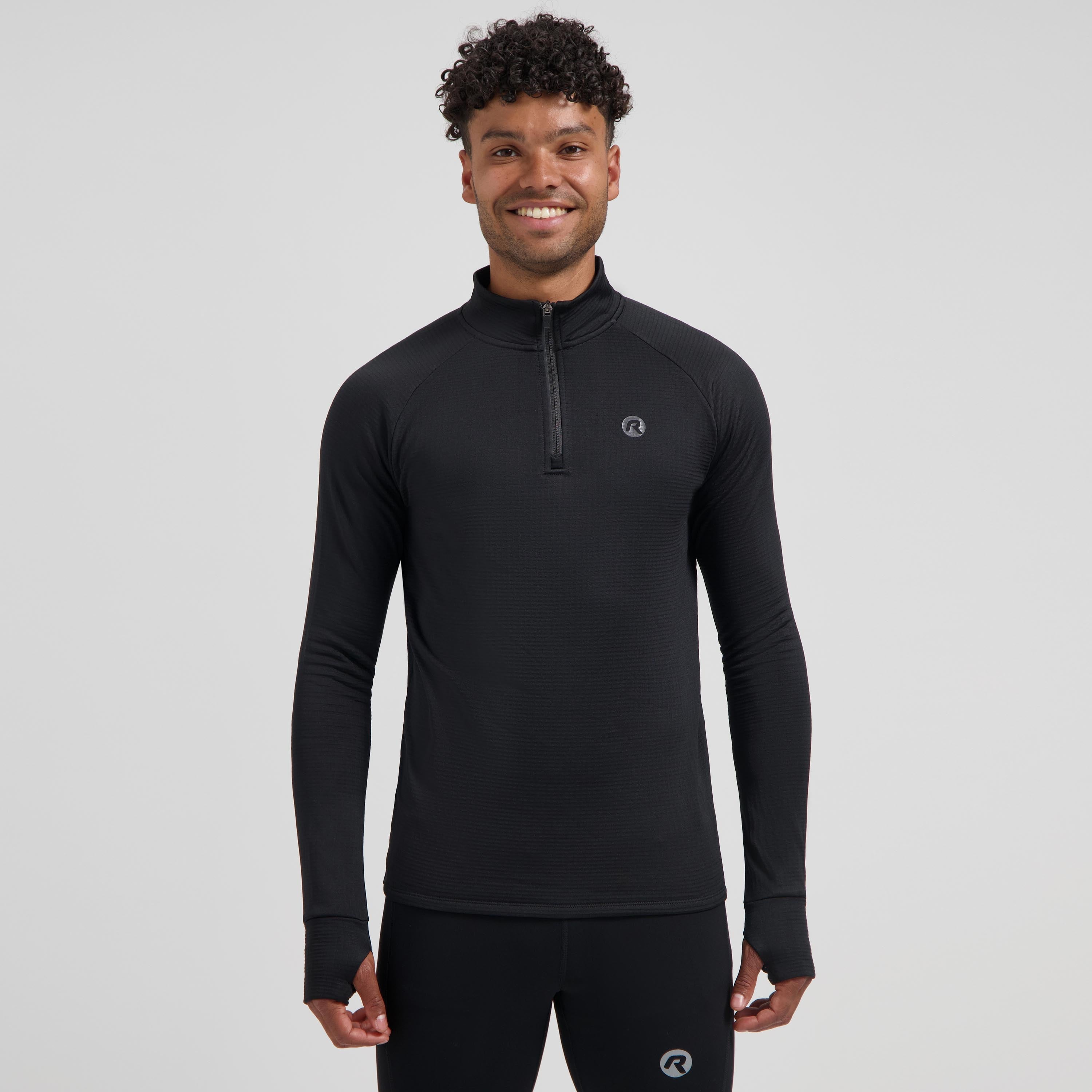Essential Running top long sleeve 1/2 zip Men - Black