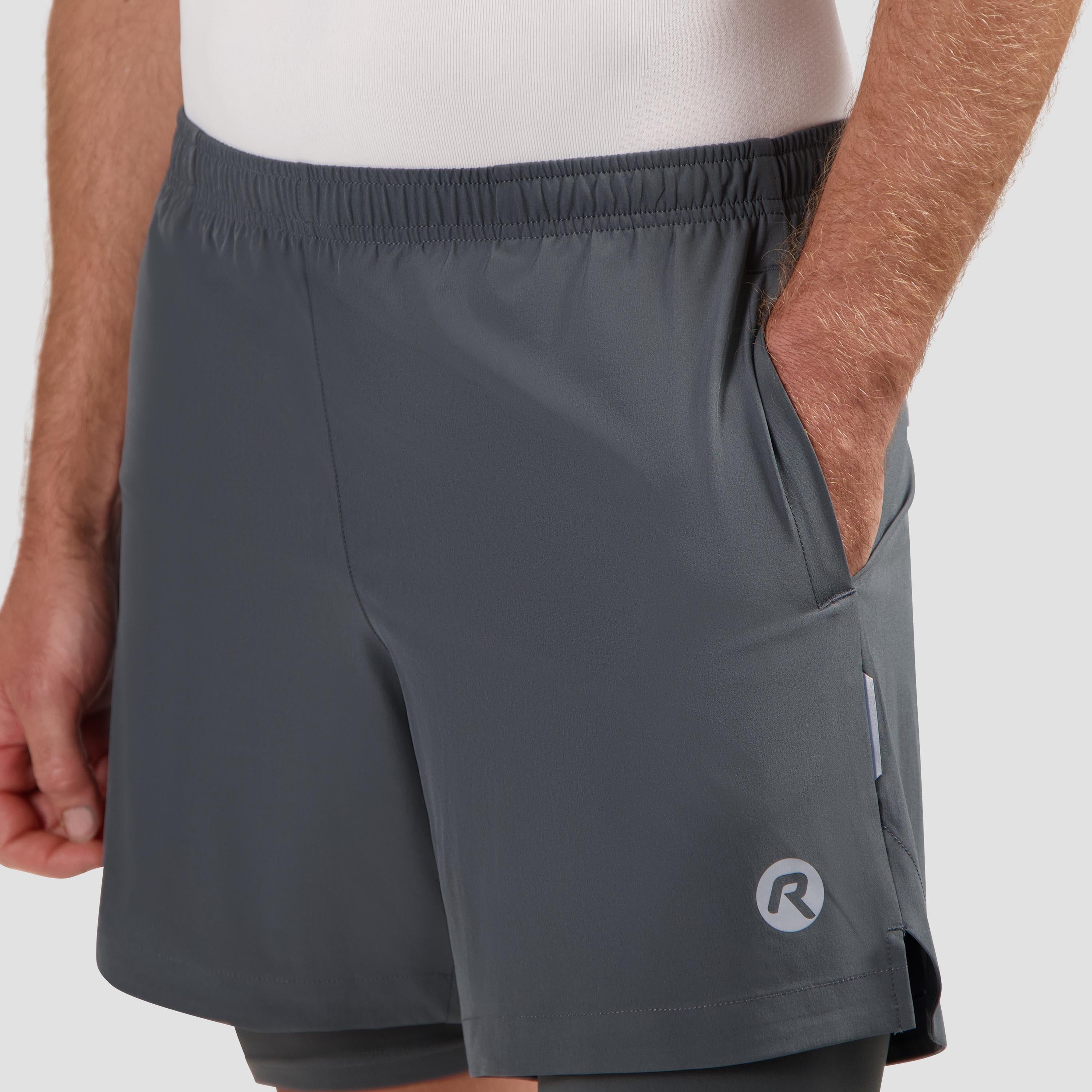 Essential 2-in-1 running shorts Men - Gray