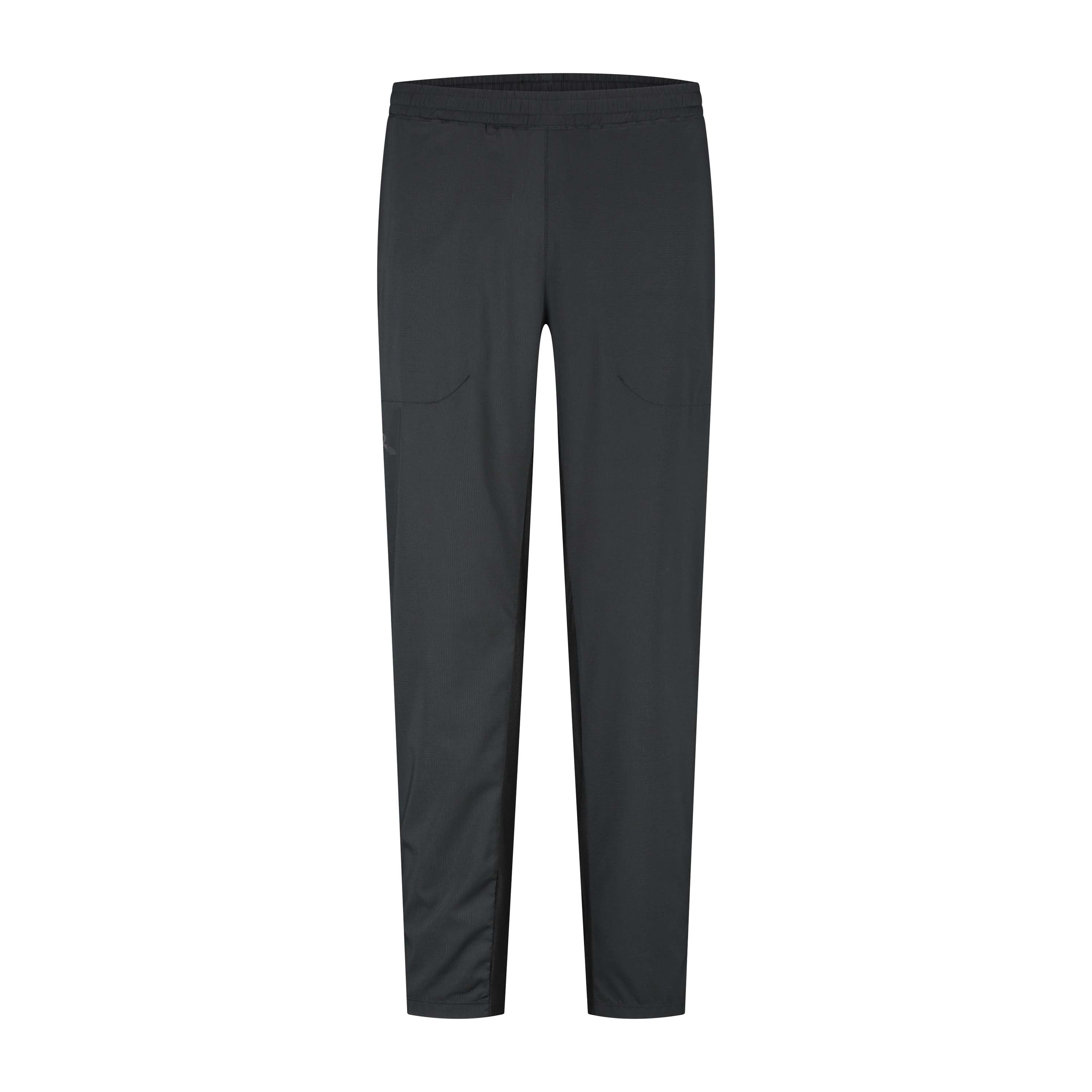 Rogelli Essential geweven hardloopbroek heren zwart voorkant.
