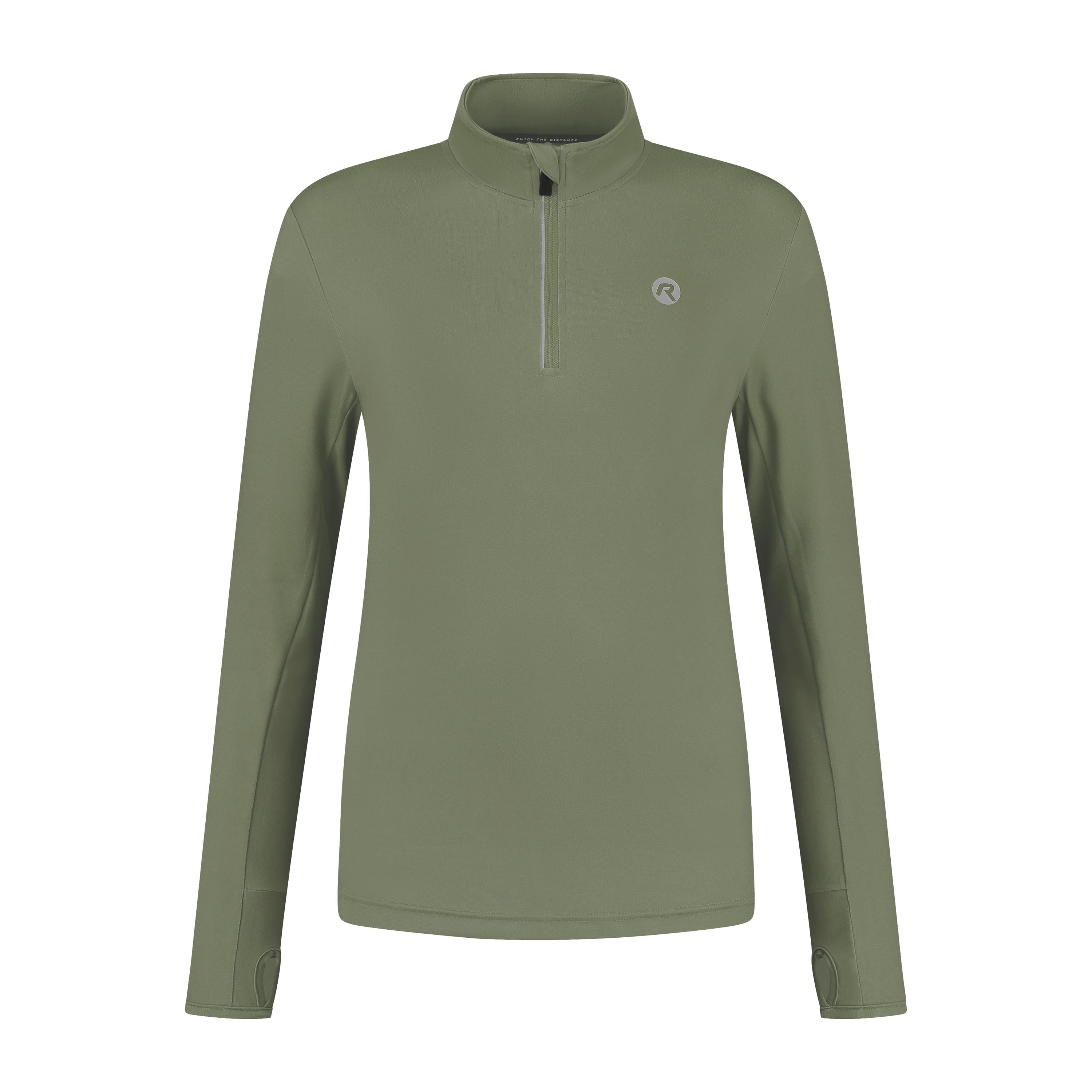 Core Running top long sleeve 1/2 ZIP Ladies - Army green
