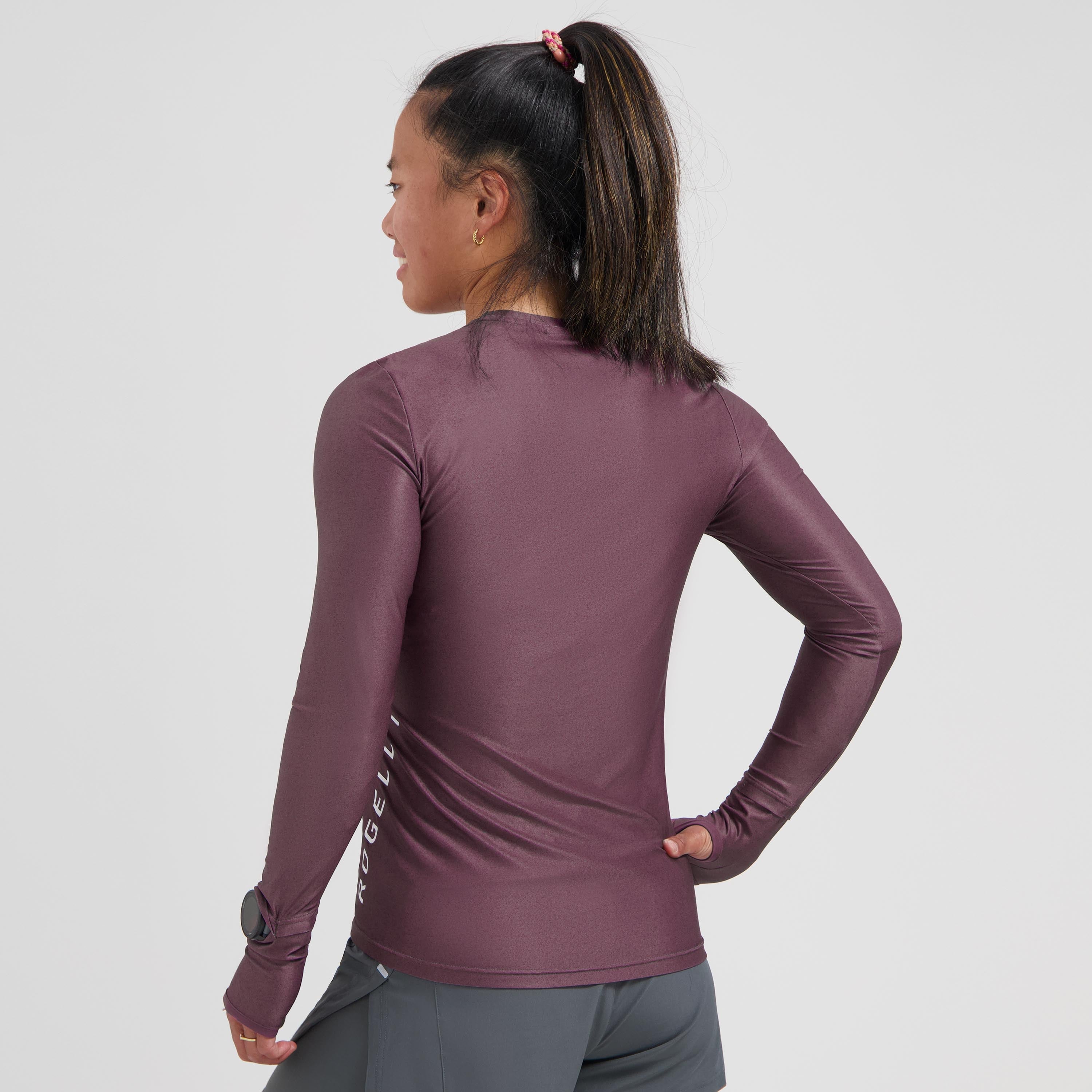 Essential Running top shirt Long sleeve ladies - Aubergine