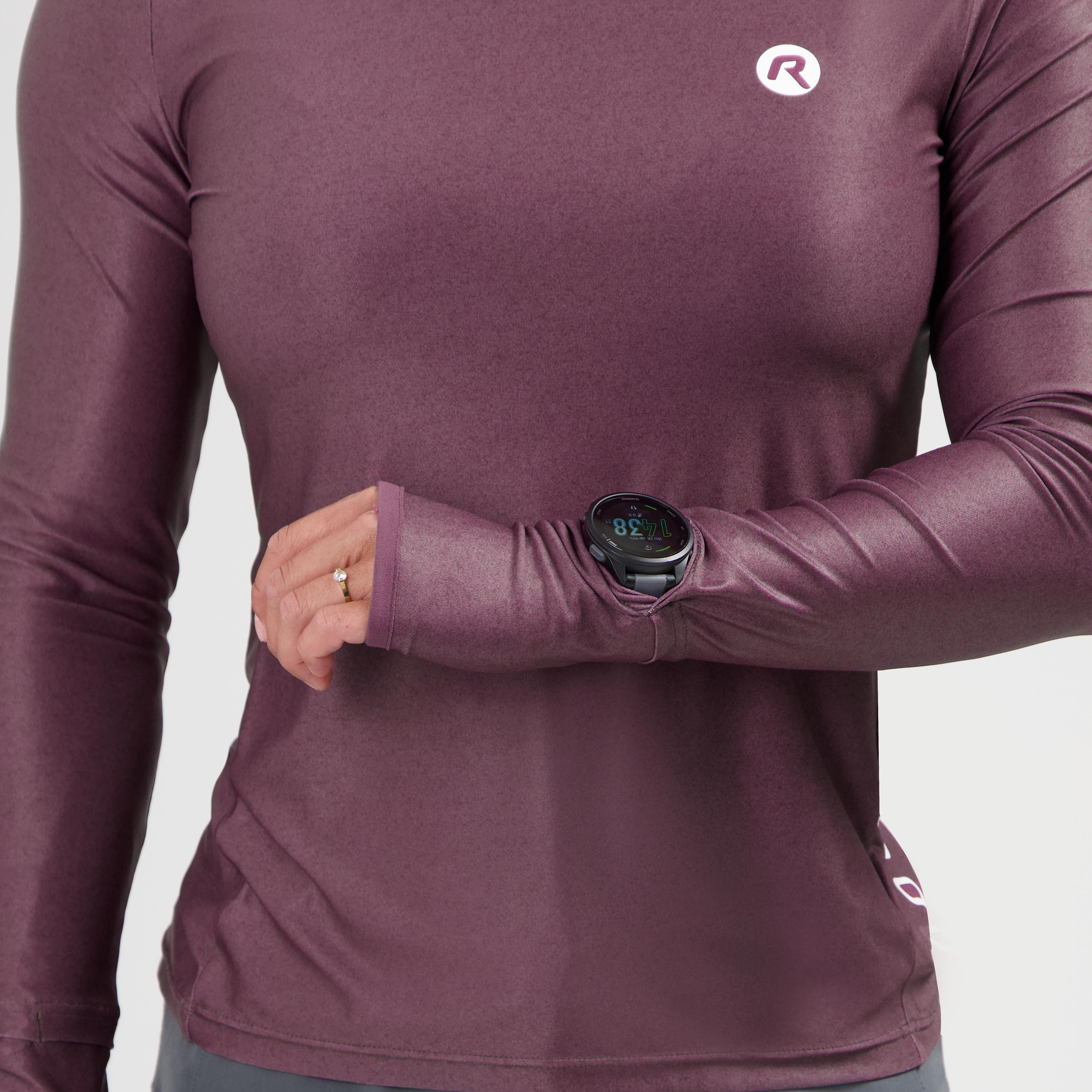 Essential Running top shirt Long sleeve ladies - Aubergine