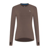 Rogelli Essential hardloopshirt L/S dames mocha voorkant.
