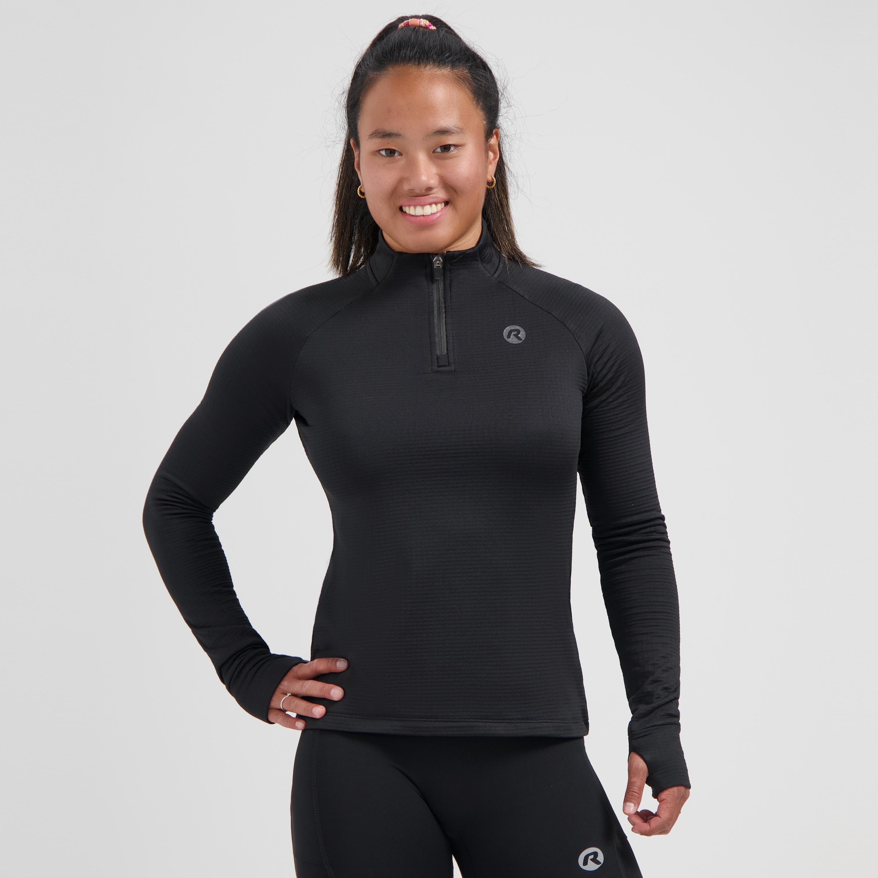Essential Running top long sleeve 1/2 ZIP Ladies - Black