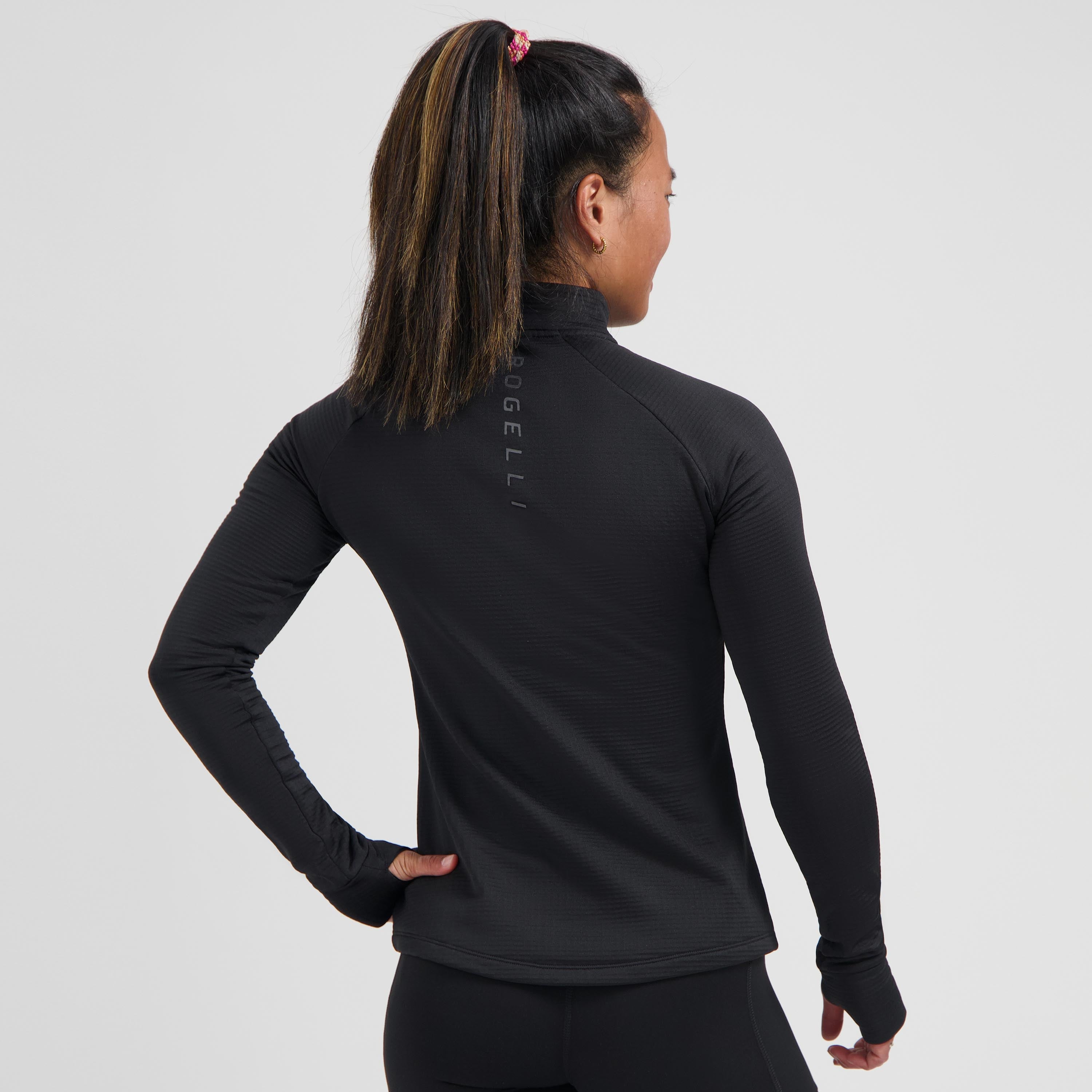 Essential Running top long sleeve 1/2 ZIP Ladies - Black